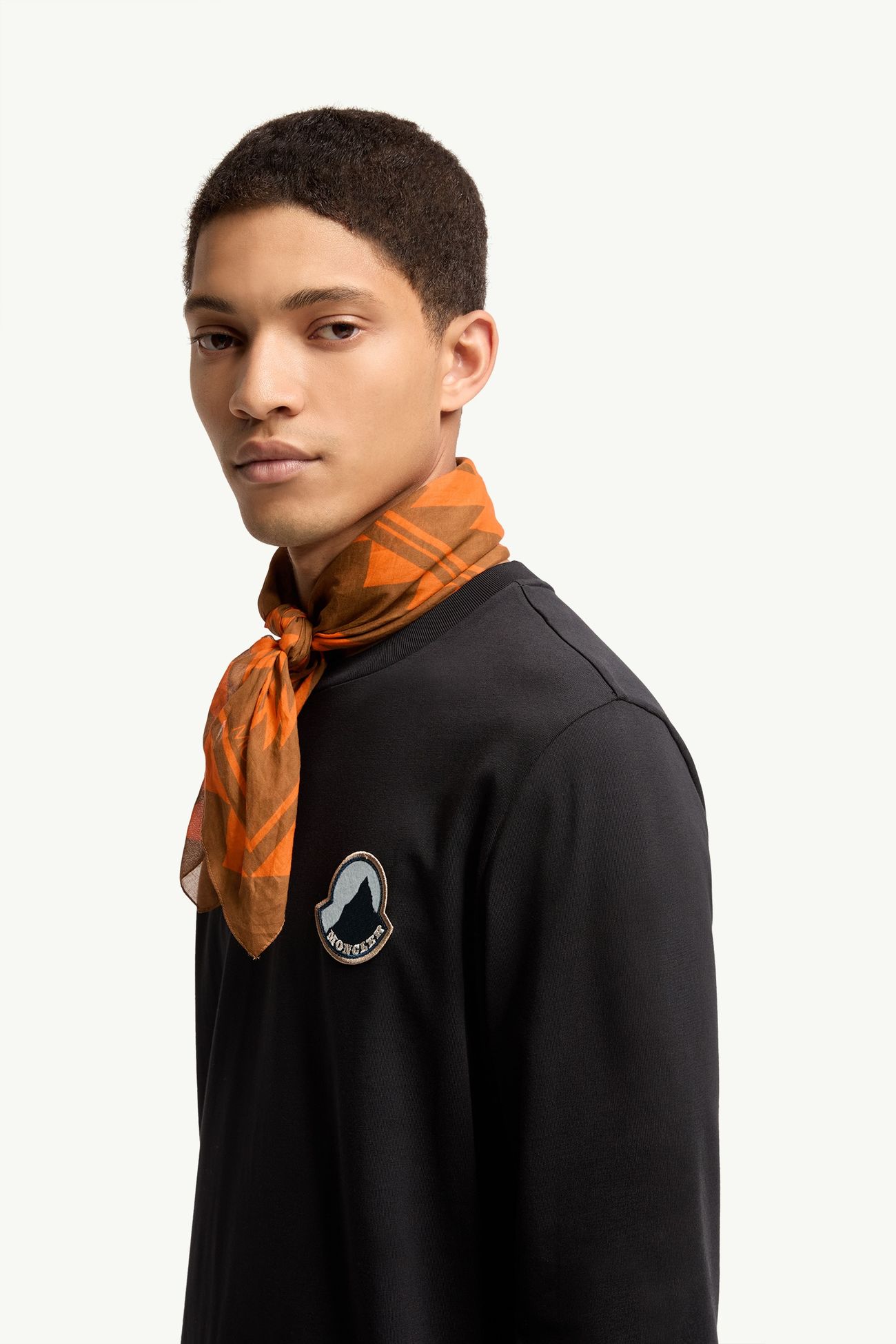 Logo Cotton Long Sleeve T-Shirt Men Dark Blue Moncler 1