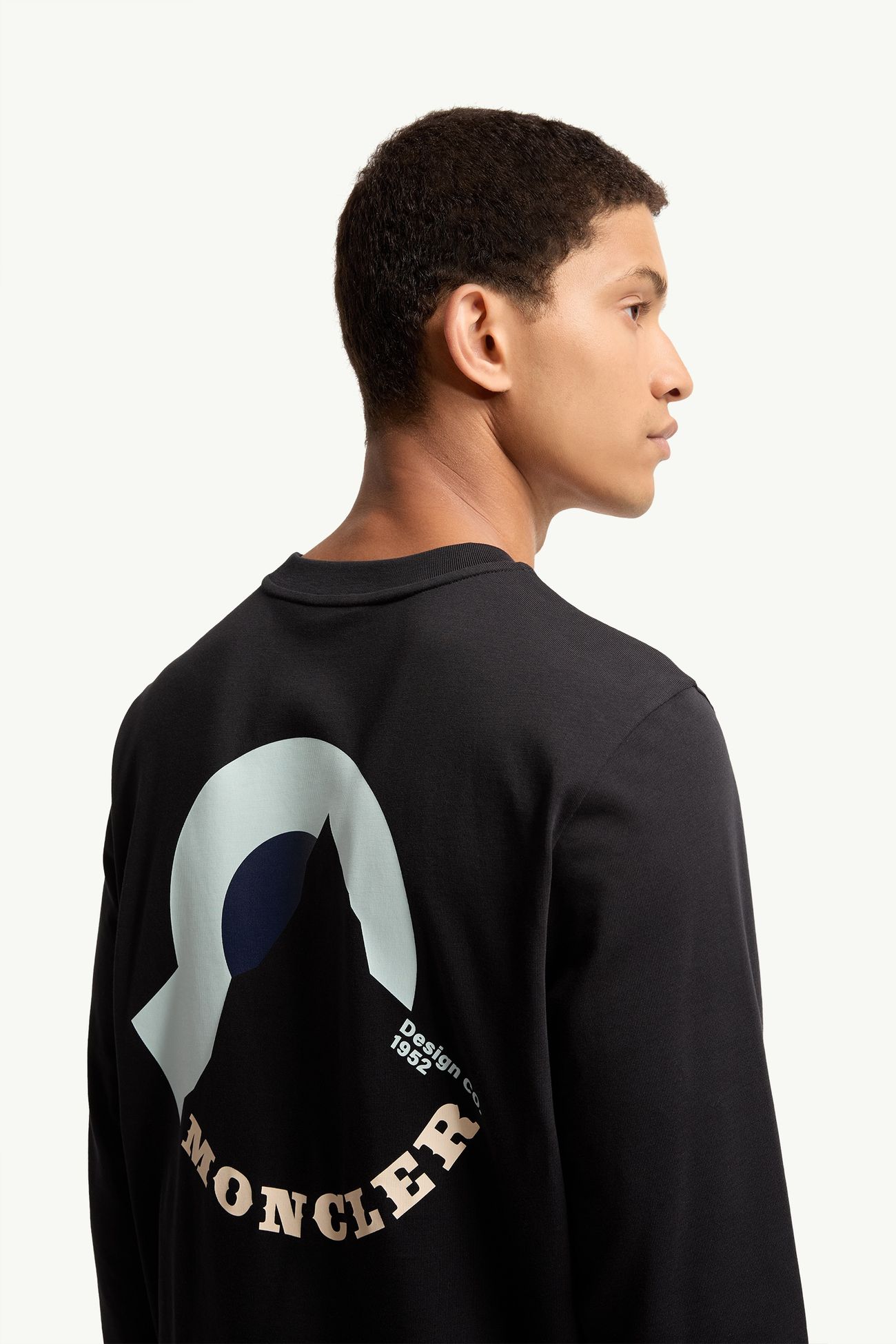 Logo Cotton Long Sleeve T-Shirt Men Dark Blue Moncler 5