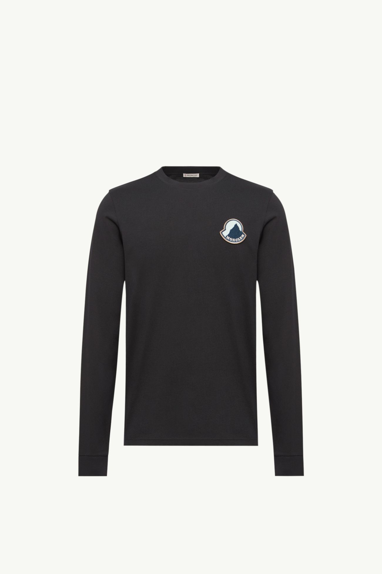 Logo Cotton Long Sleeve T-Shirt Men Dark Blue Moncler 2