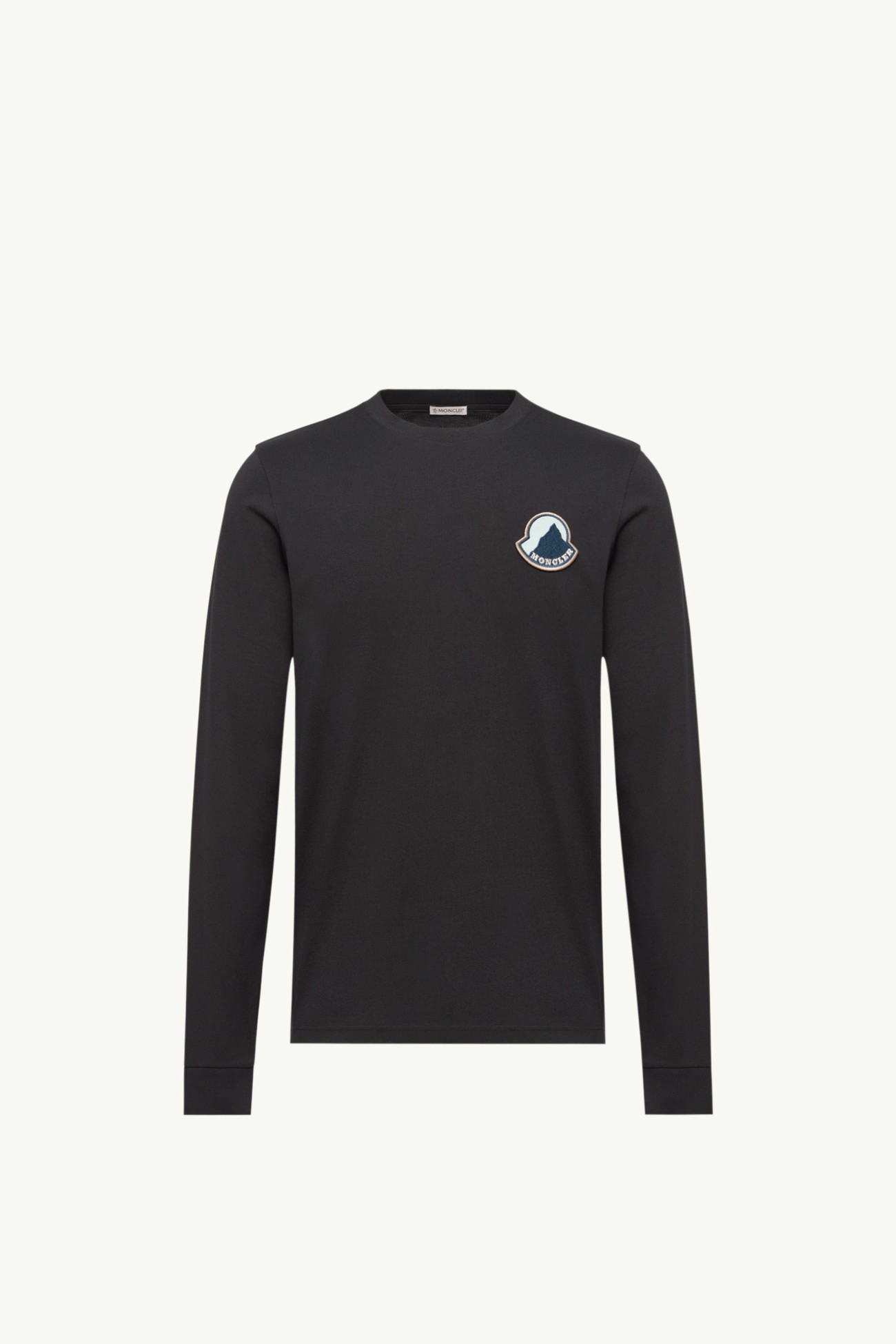 Logo Cotton Long Sleeve T-Shirt Men Dark Blue Moncler 2