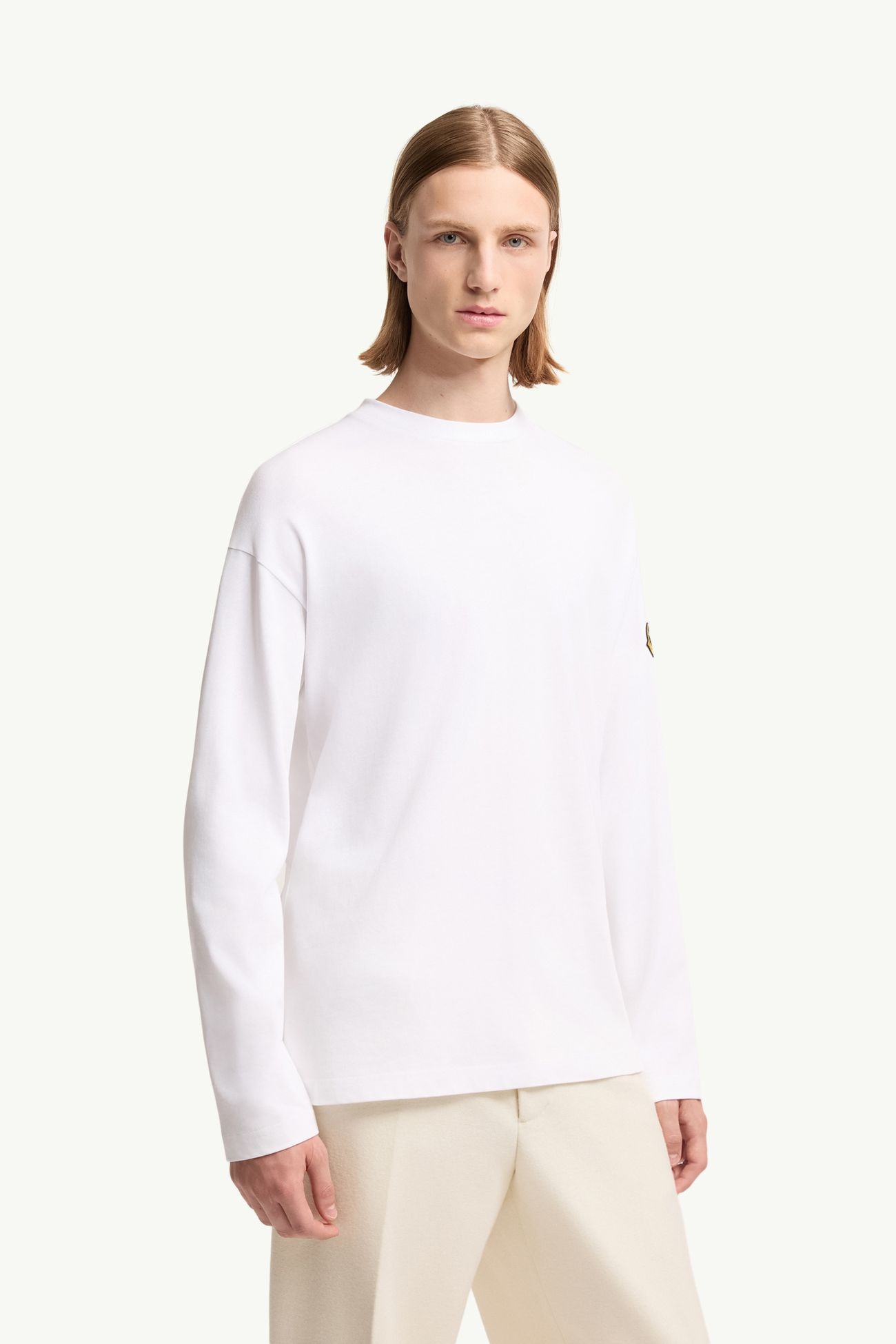 K2 Print Long Sleeve Cotton T-Shirt Men White Moncler 3