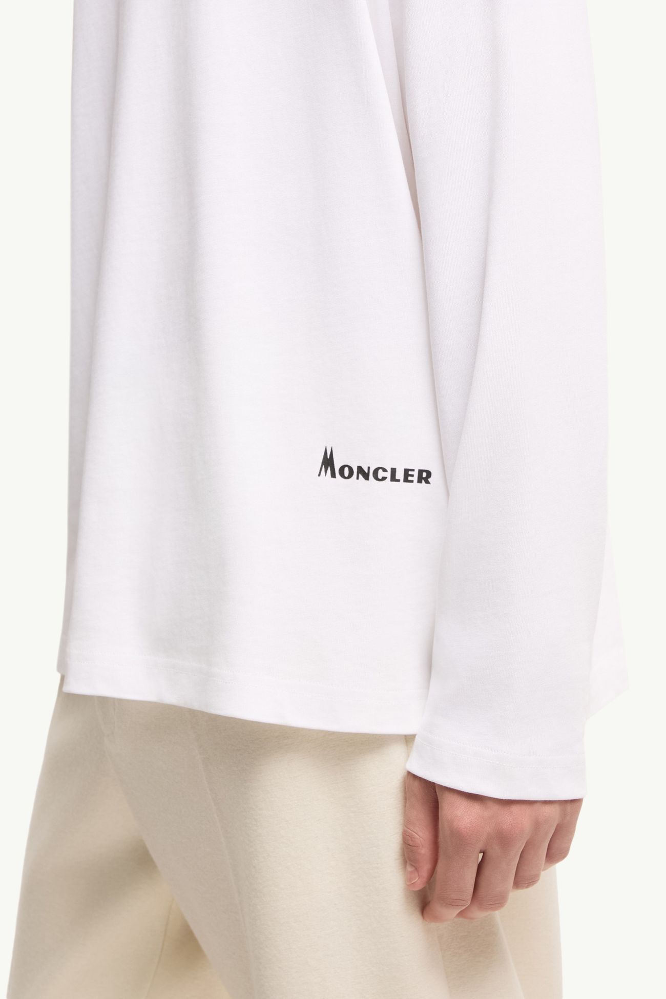 K2 Print Long Sleeve Cotton T-Shirt Men White Moncler 4