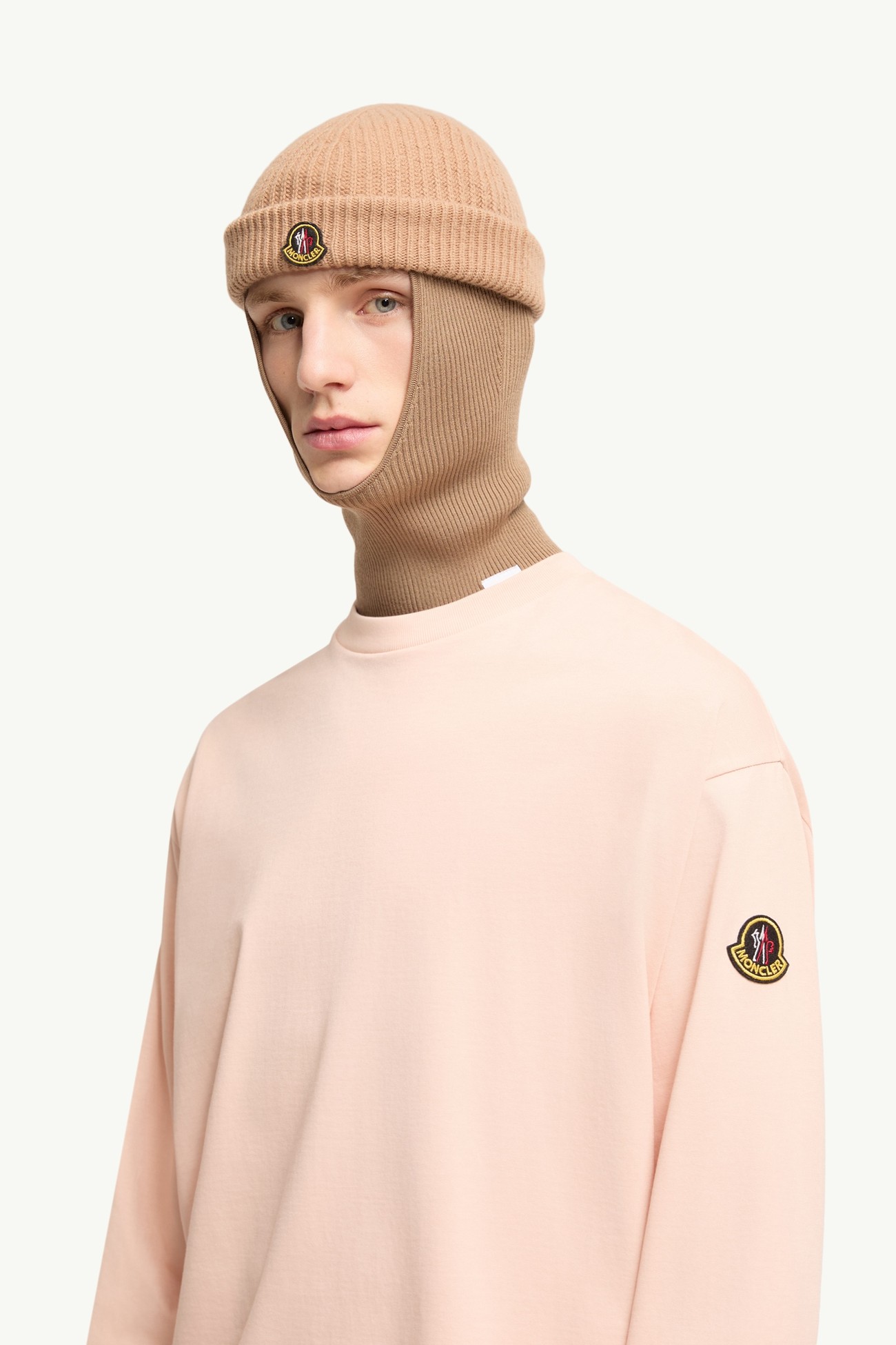 K2 Print Long Sleeve Cotton T-Shirt Men Pink Moncler 1