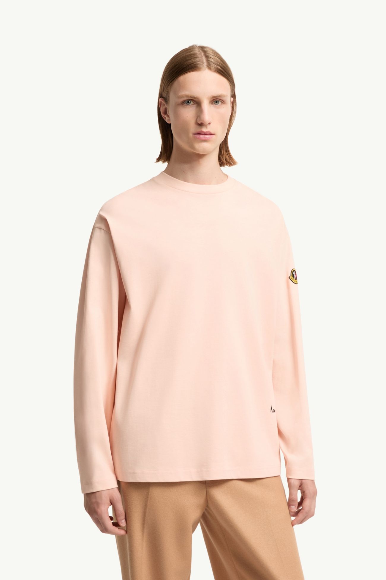 K2 Print Long Sleeve Cotton T-Shirt Men Pink Moncler 3