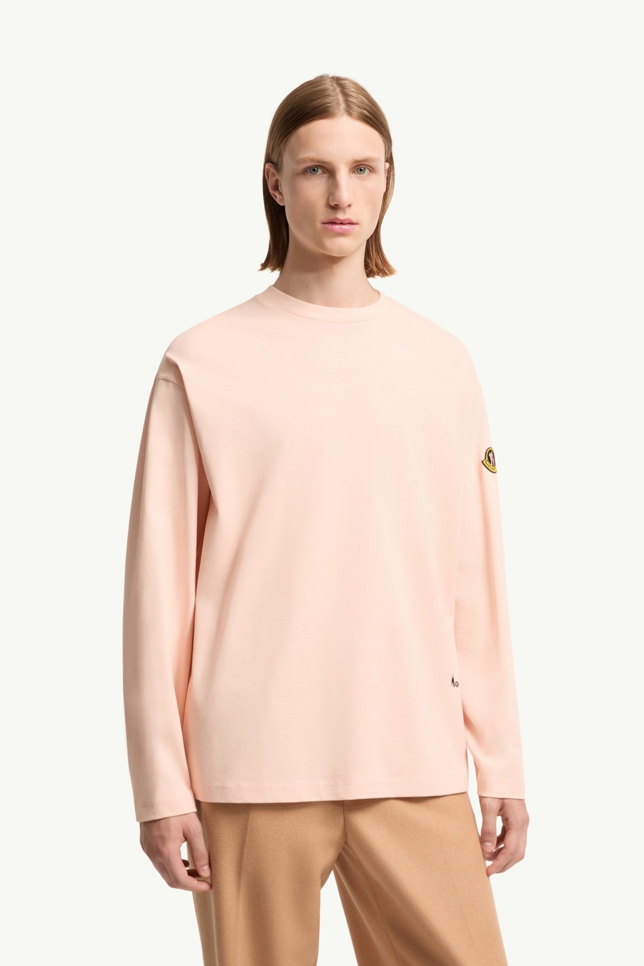 K2 Print Long Sleeve Cotton T-Shirt Men Pink Moncler 3