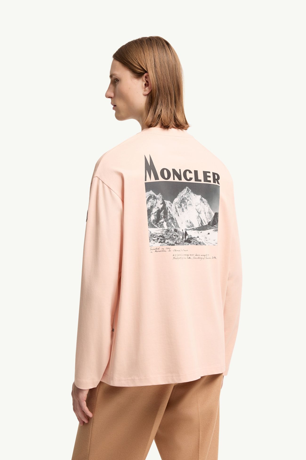 K2男士印花长袖棉质T恤 男士 粉红色 Moncler 4