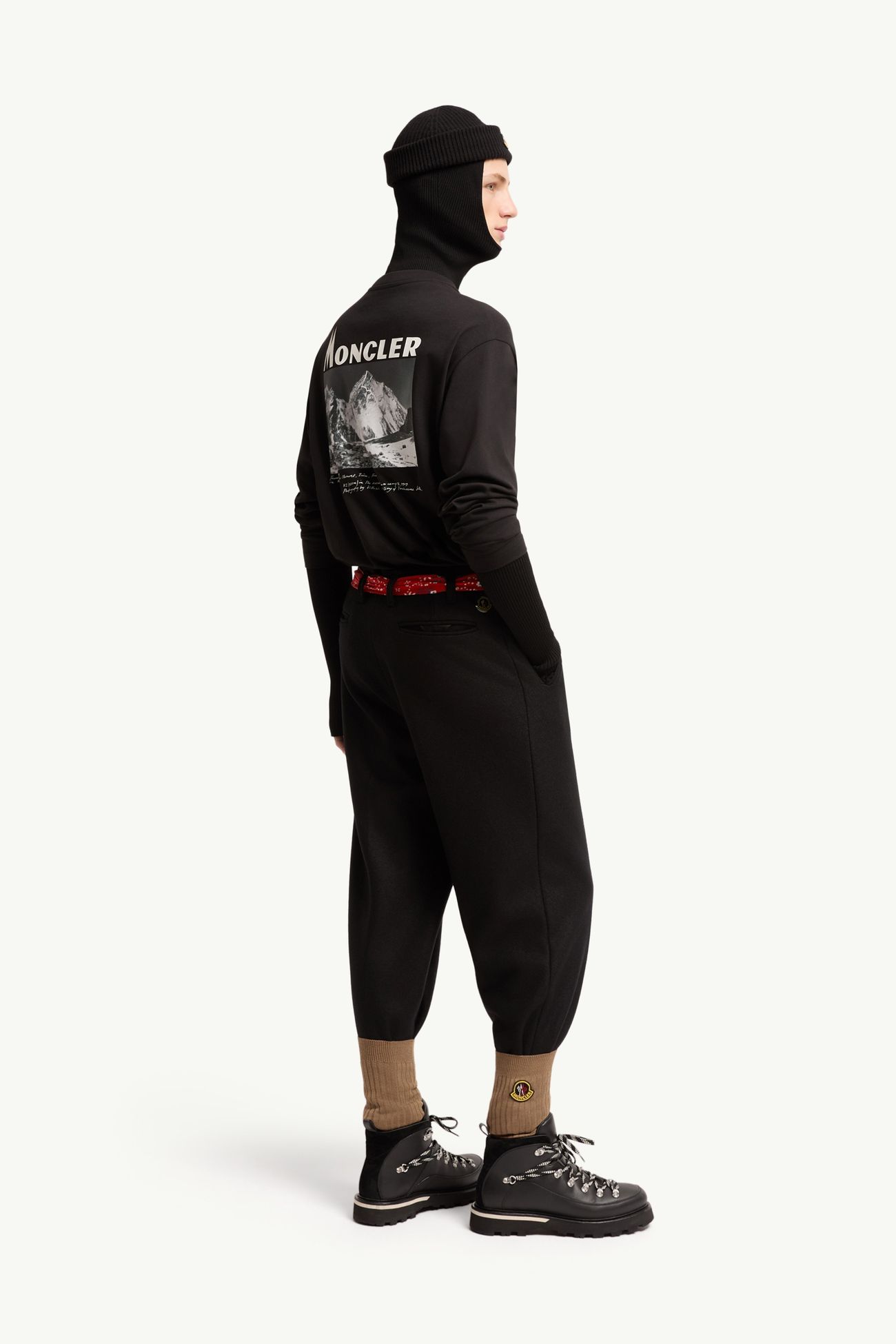 K2 Print Long Sleeve Cotton T-Shirt Men Black Moncler 0