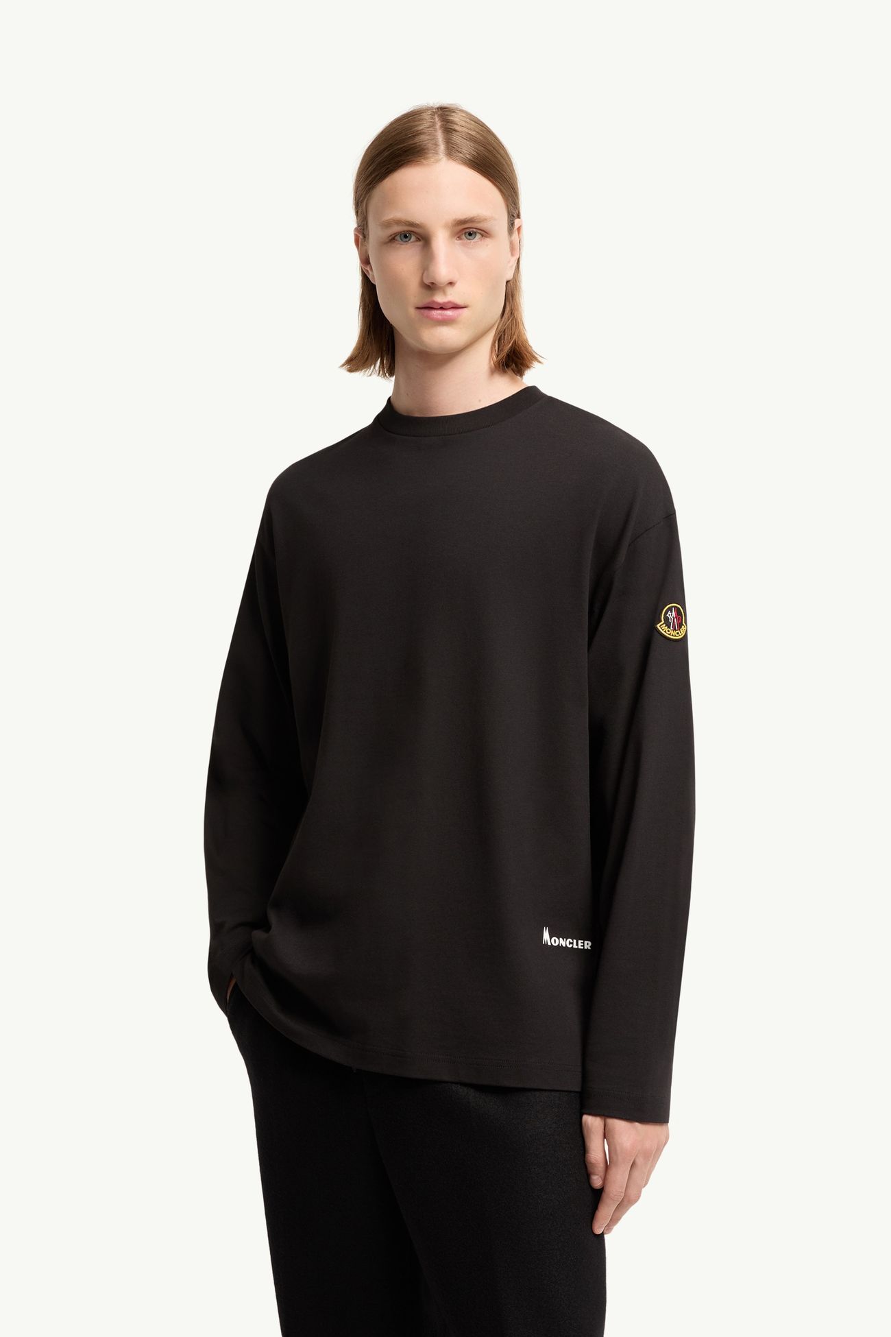 K2 Print Long Sleeve Cotton T-Shirt Men Black Moncler 3