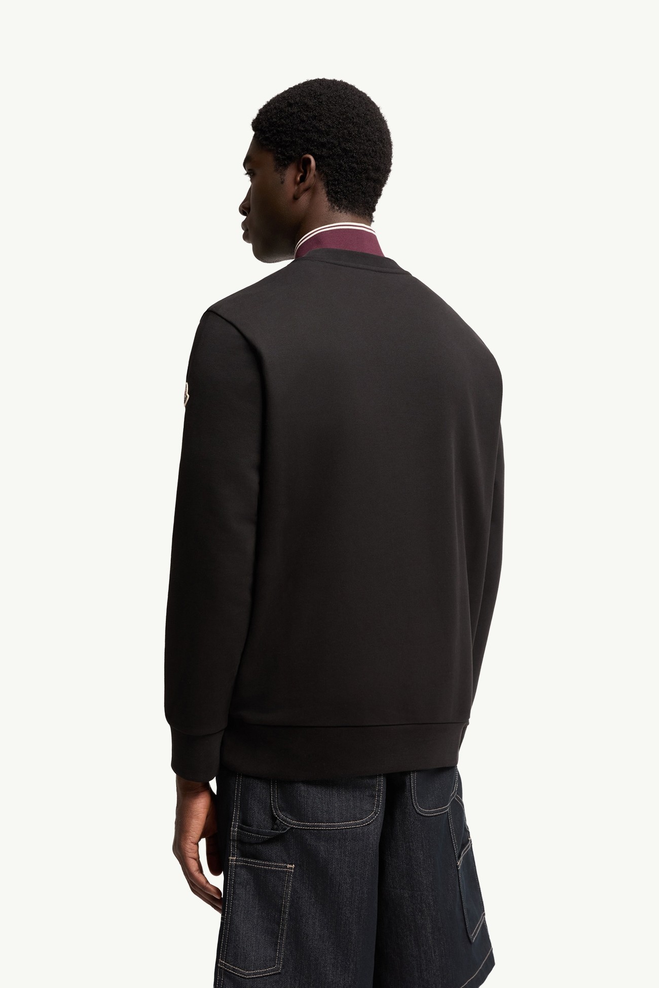 Felpa logata in cotone Uomo Nero Moncler 4
