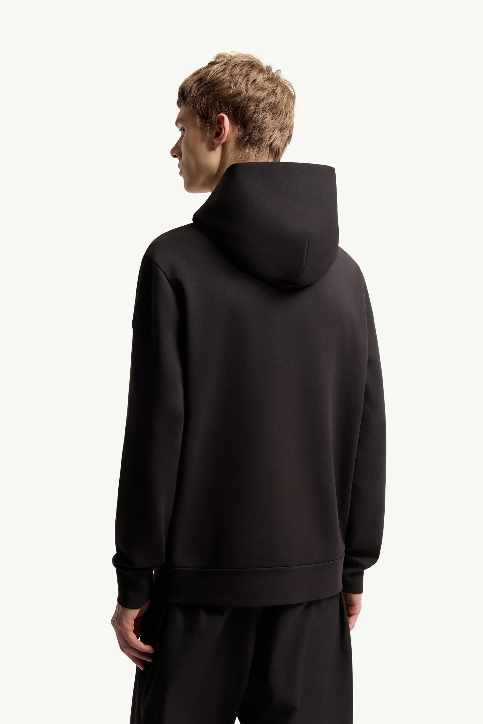 Black Cotton Blend Zip-Up Hoodie - Sweatshirts for Men | Moncler US