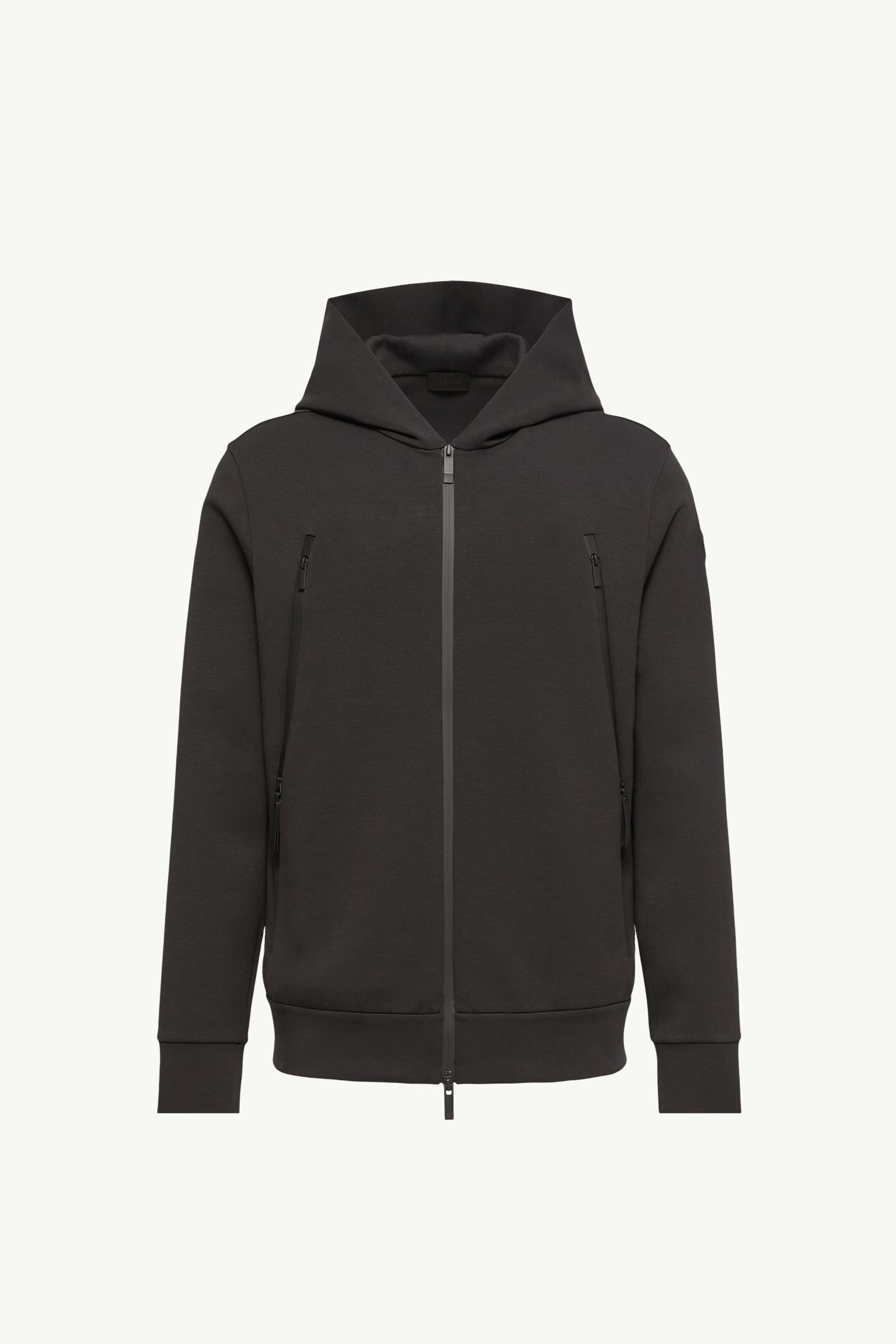 棉質混紡拉鏈連帽衫 男士 黑色 Moncler, 1 of 0