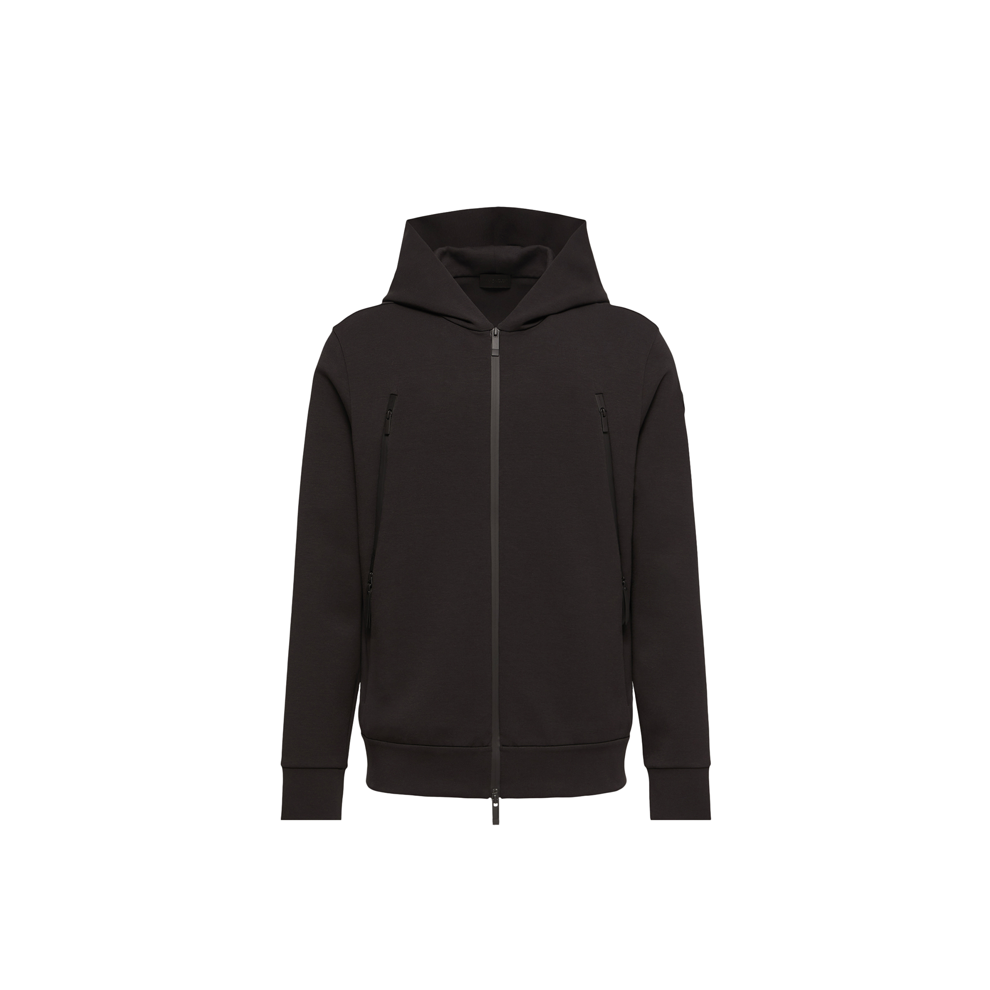 Moncler   Cotton Blend Zip-Up Hoodie for Men in Black, Size: Xl