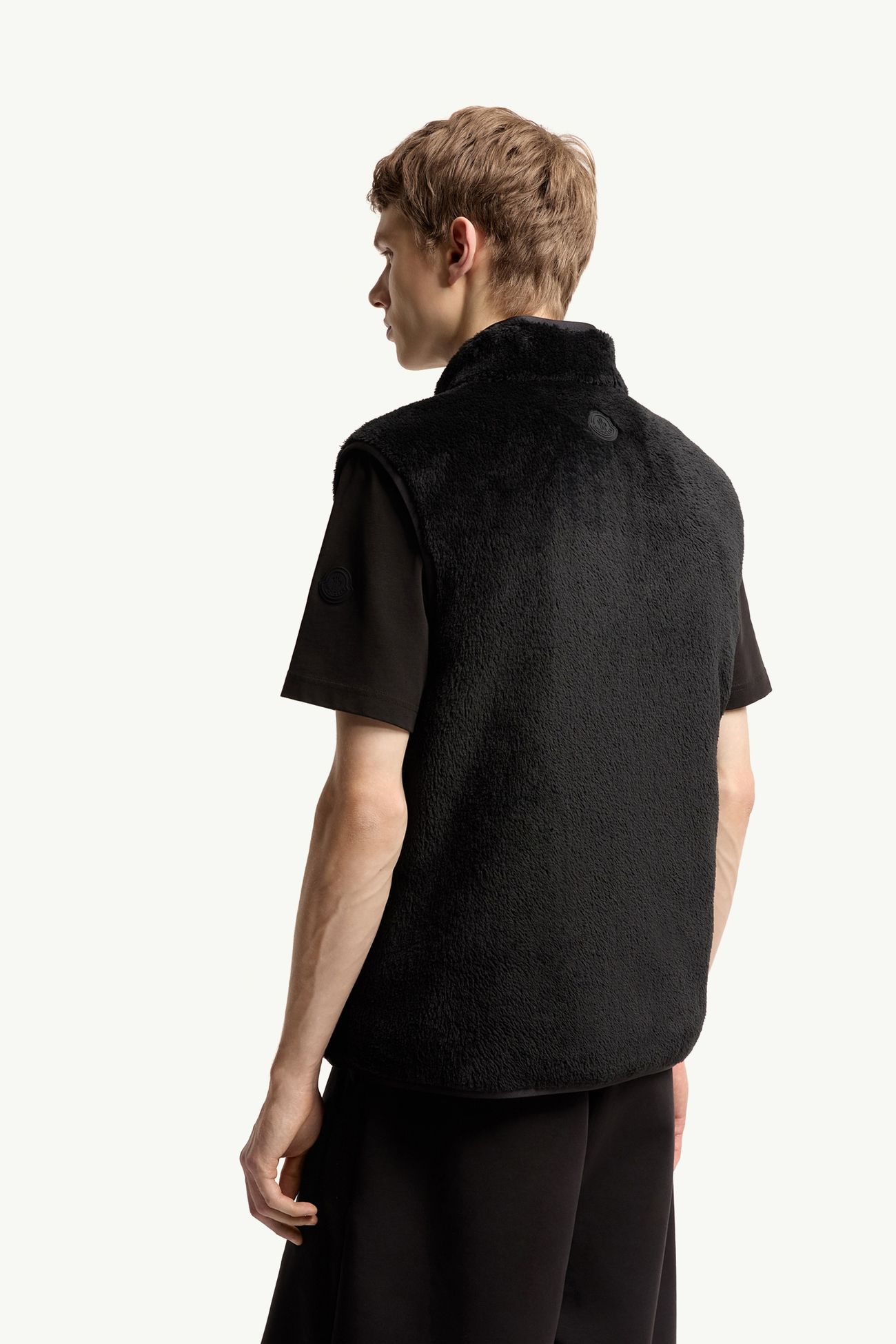 泰迪抓毛雙面羽絨背心 男士 黑色 Moncler 4