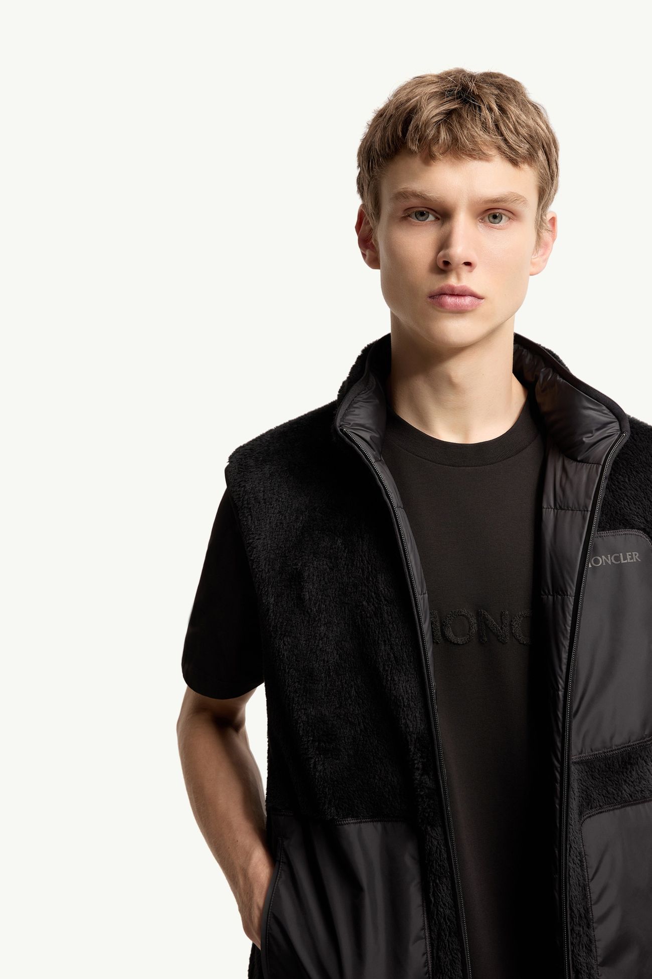 Doudoune sans manches réversible en molleton teddy Hommes Noir Moncler 6