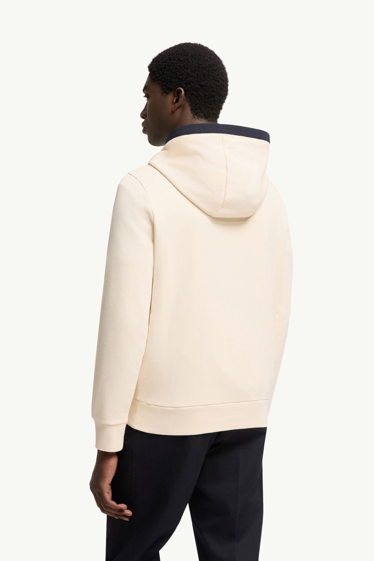 Kapuzenpullover aus gebürsteter Baumwolle mit Logo Herren Weiß-Elfenbein Moncler 4