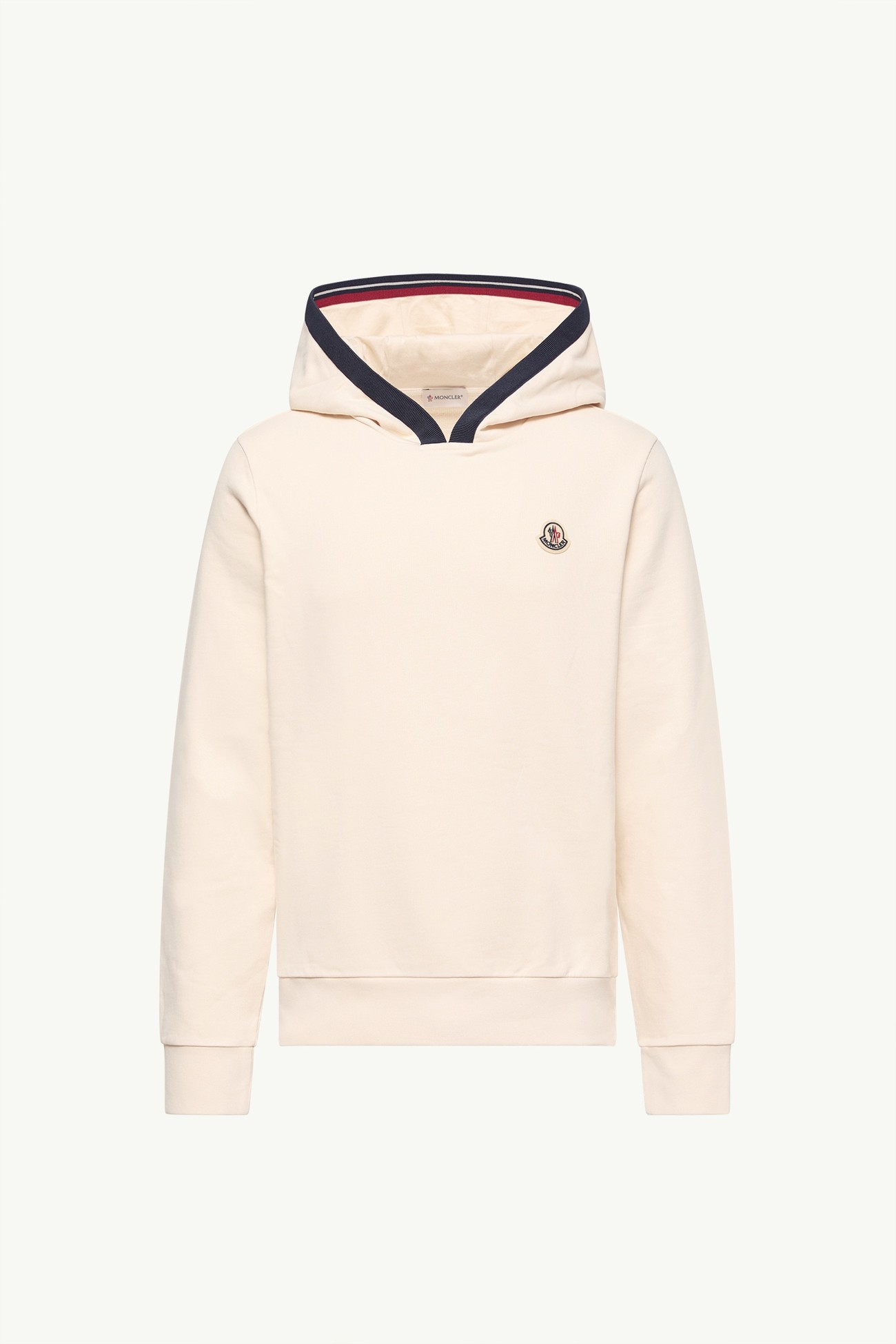 Brushed Cotton Logo Hoodie Men White Ivory Moncler 2