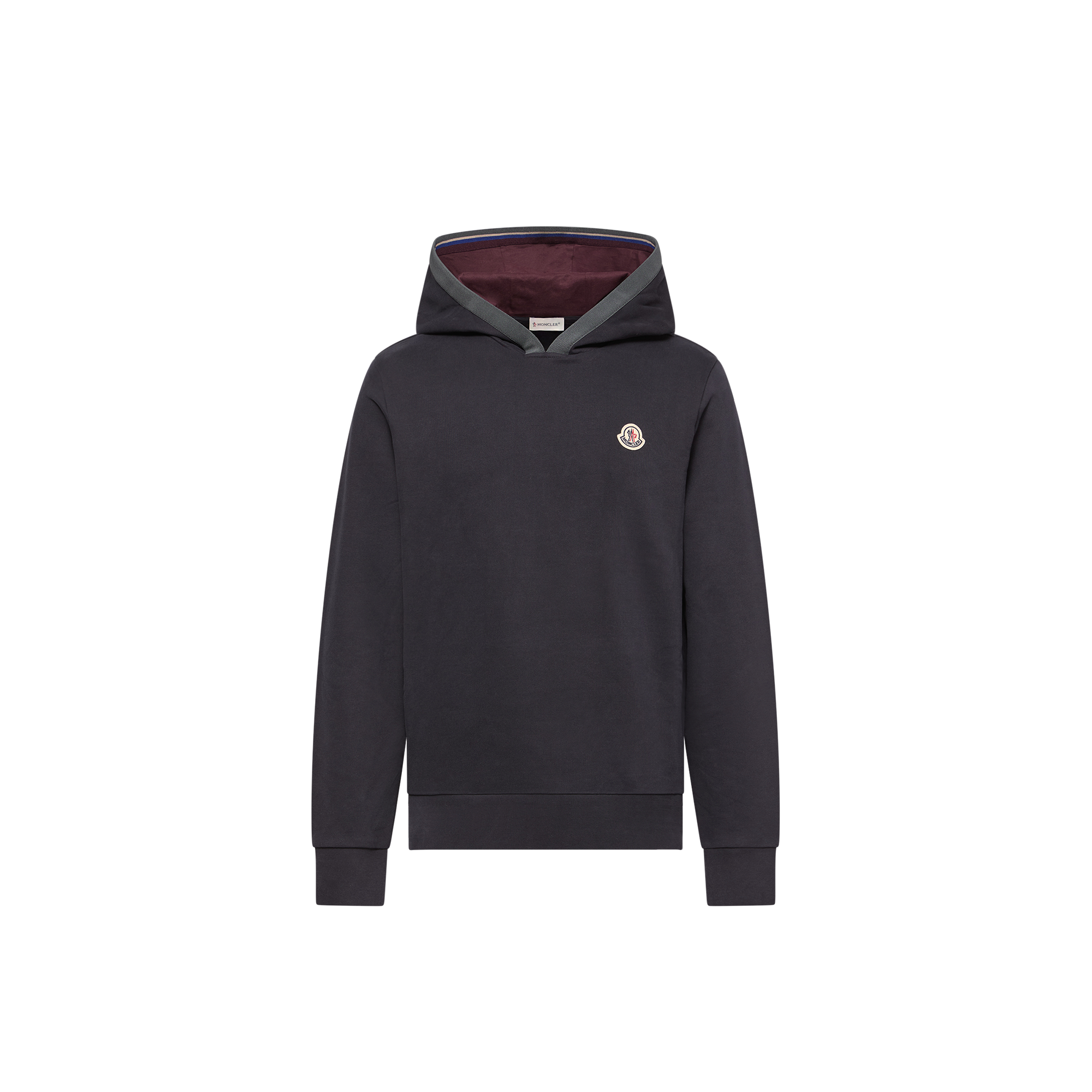 Moncler   Brushed Cotton Logo Hoodie for Men in Blue, Size: M