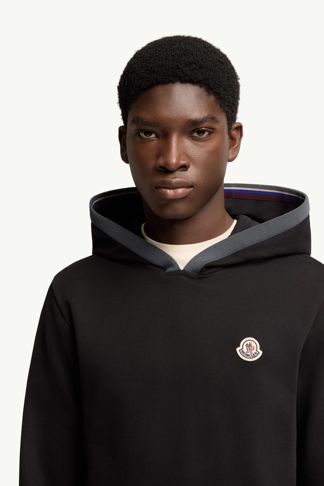 Sweat à capuche en coton brossé à logo Hommes Noir Moncler 5