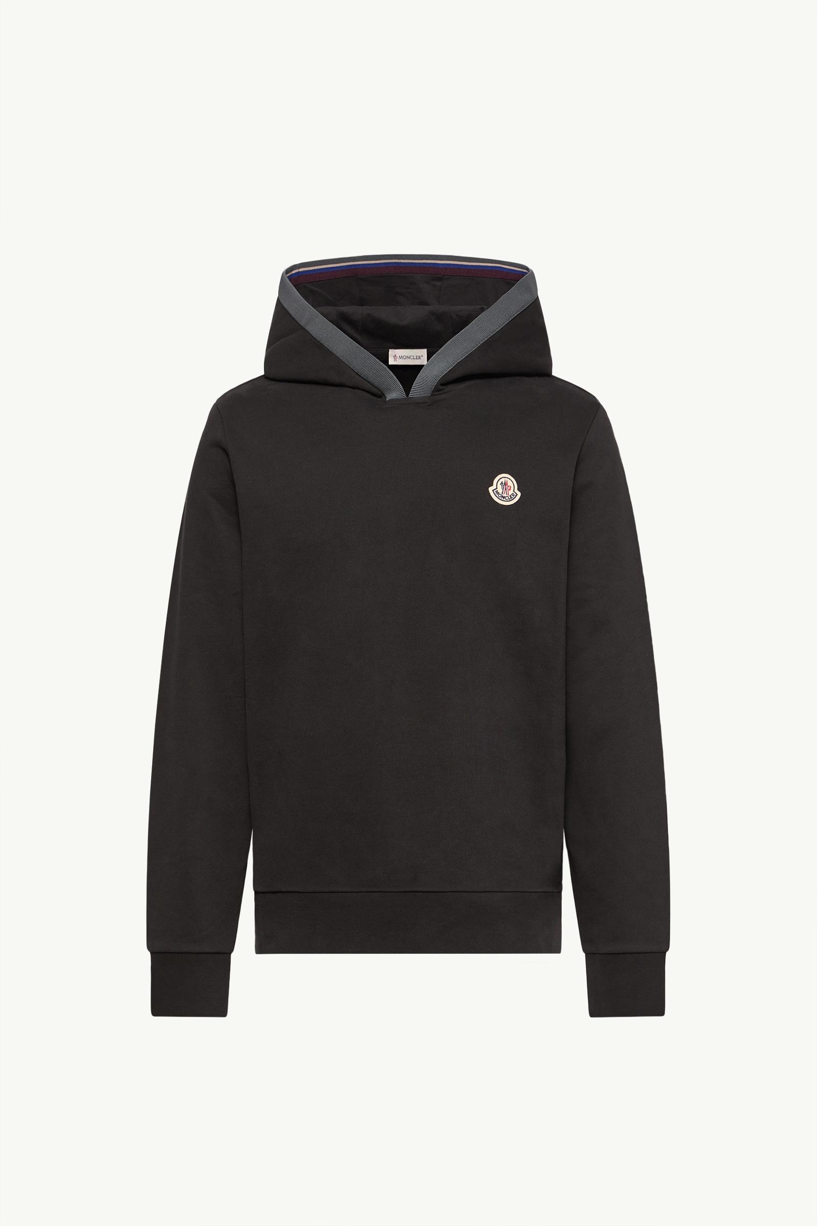 Brushed Cotton Logo Hoodie Men Black Moncler, 1 of 0