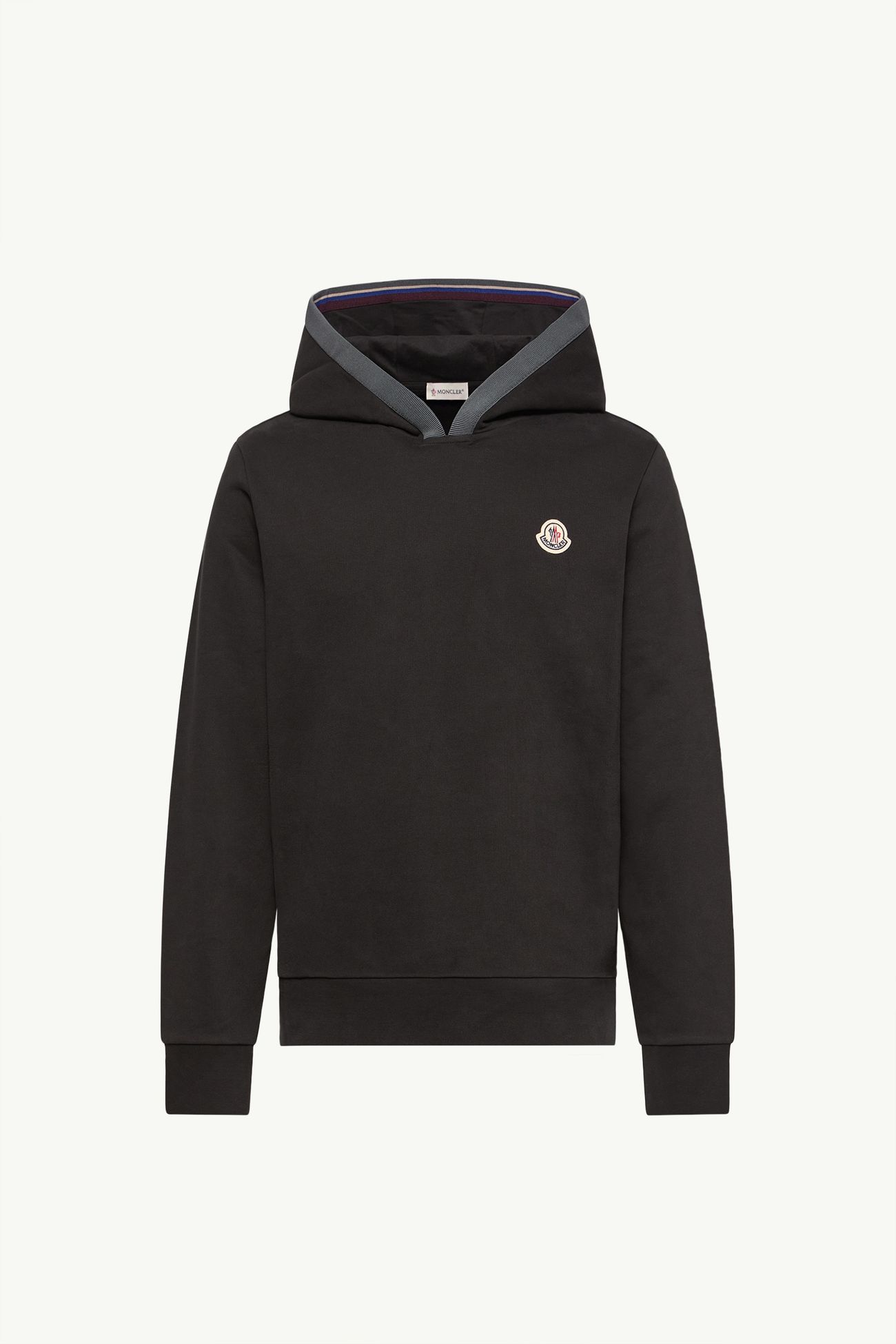 Brushed Cotton Logo Hoodie Men Black Moncler 2