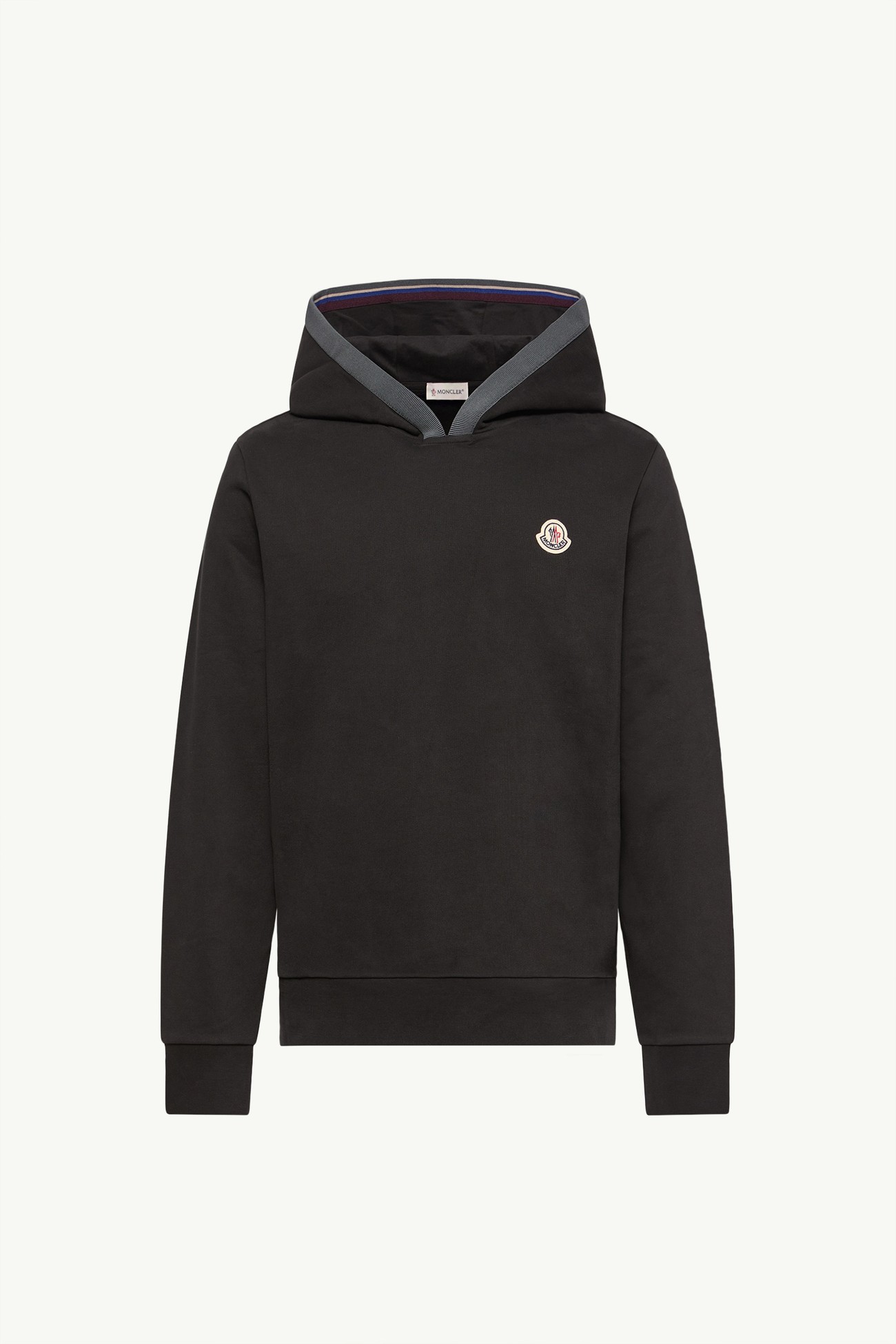 拉絨棉質標誌裝飾連帽衫 男士 黑色 Moncler 2