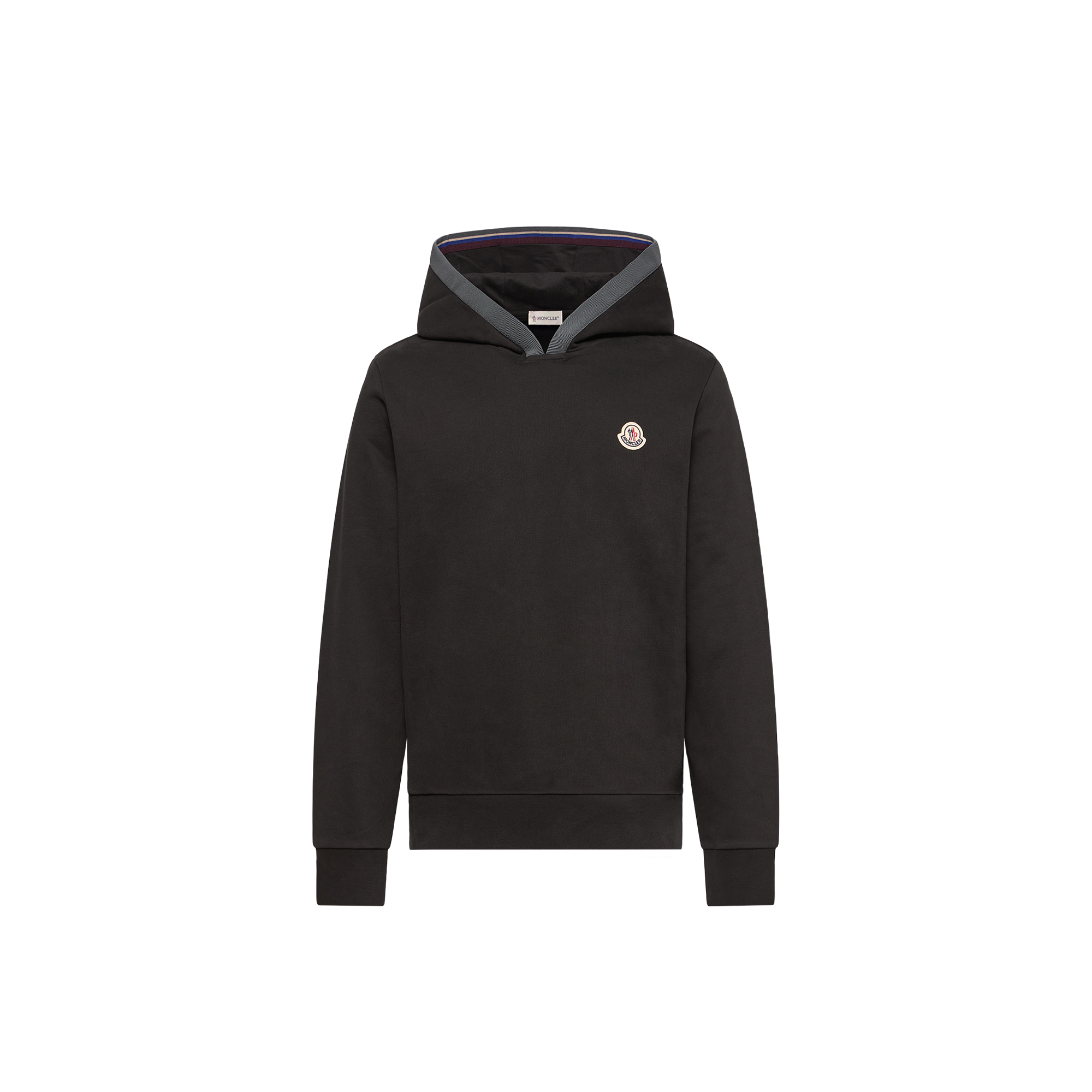 Moncler   Brushed Cotton Logo Hoodie for Men in Black, Size: M