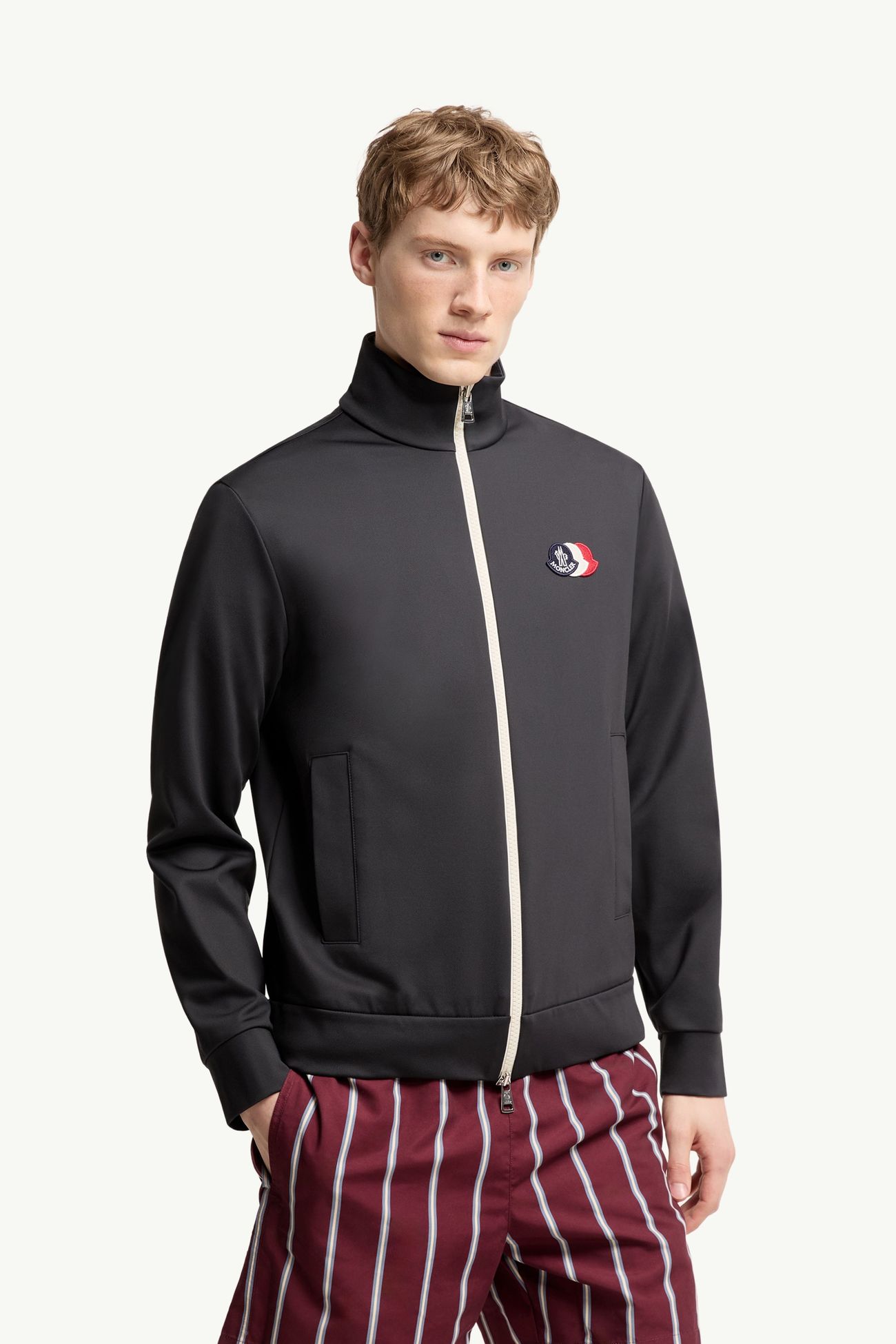 三色標誌拉鏈衛衣 男士 海軍藍色 Moncler 3