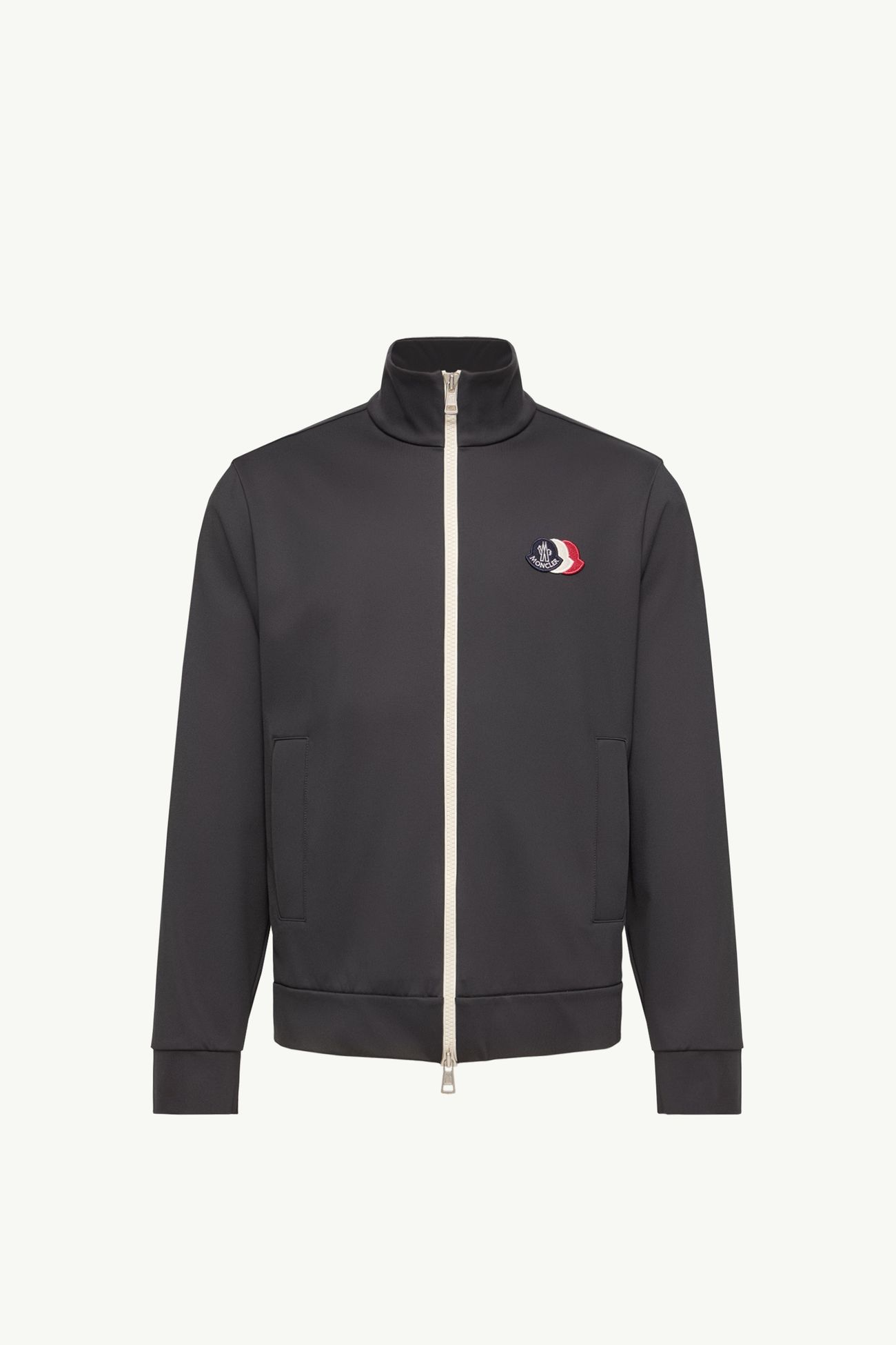 Tricolour Logo Zip-Up Sweatshirt Men Navy Blue Moncler 2