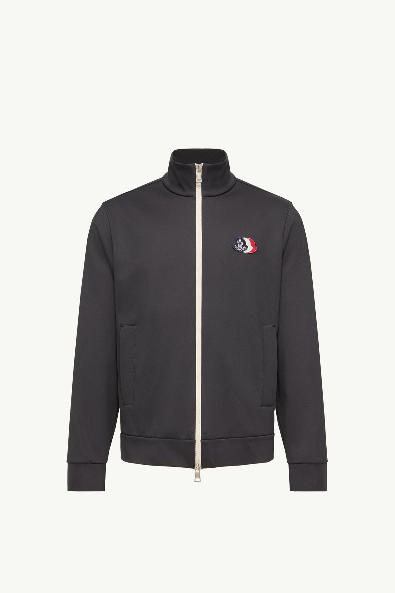 Tricolour Logo Zip-Up Sweatshirt Men Navy Blue Moncler 2