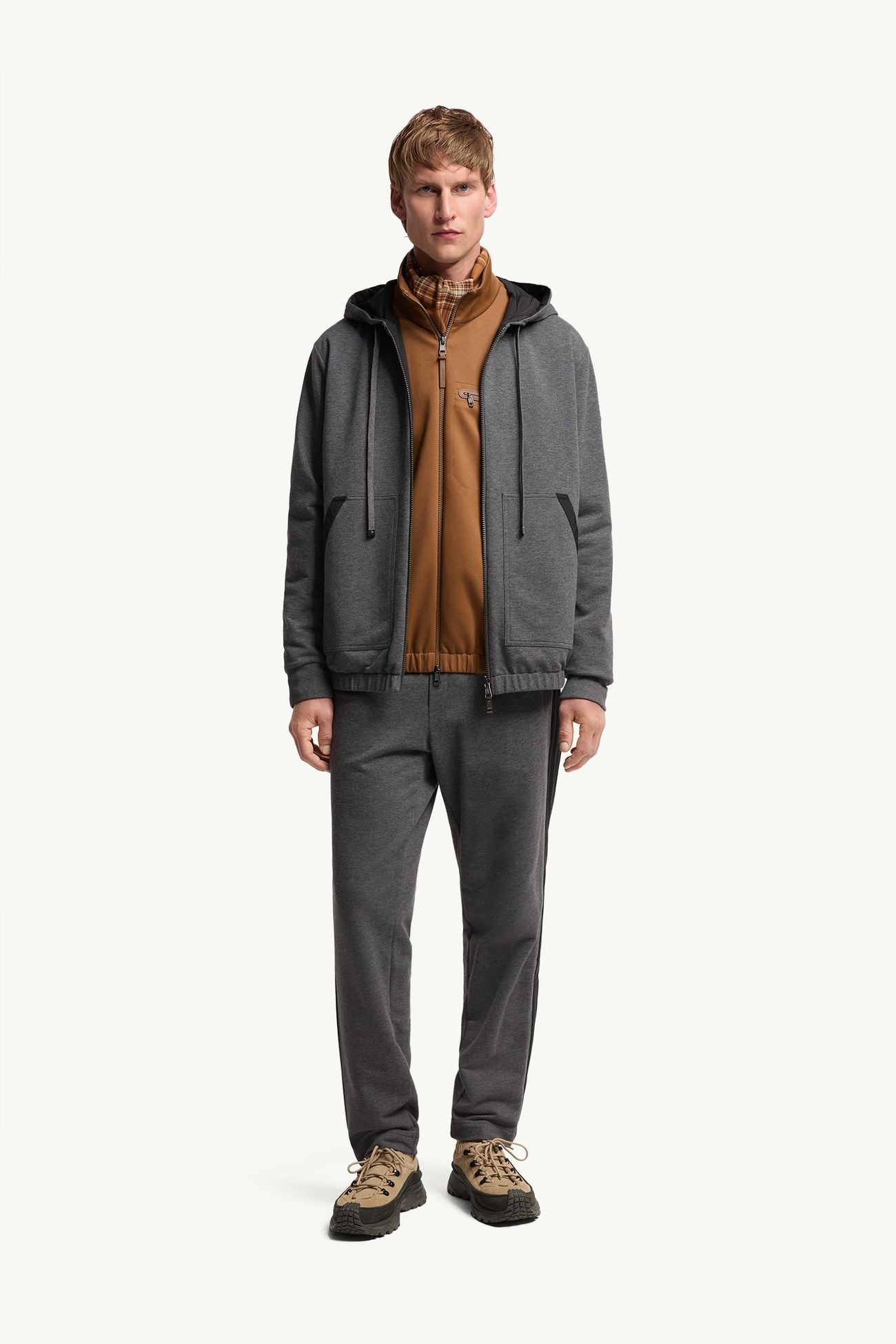 Wendbarer Kapuzenpullover mit Reißverschluss Herren Dunkelgrau Moncler 0