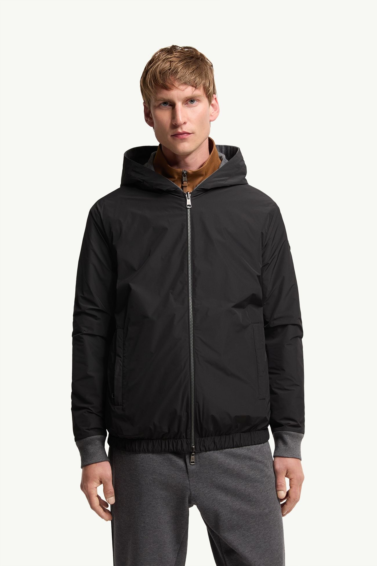 Reversible Zip-Up Hoodie Men Dark Gray Moncler 5