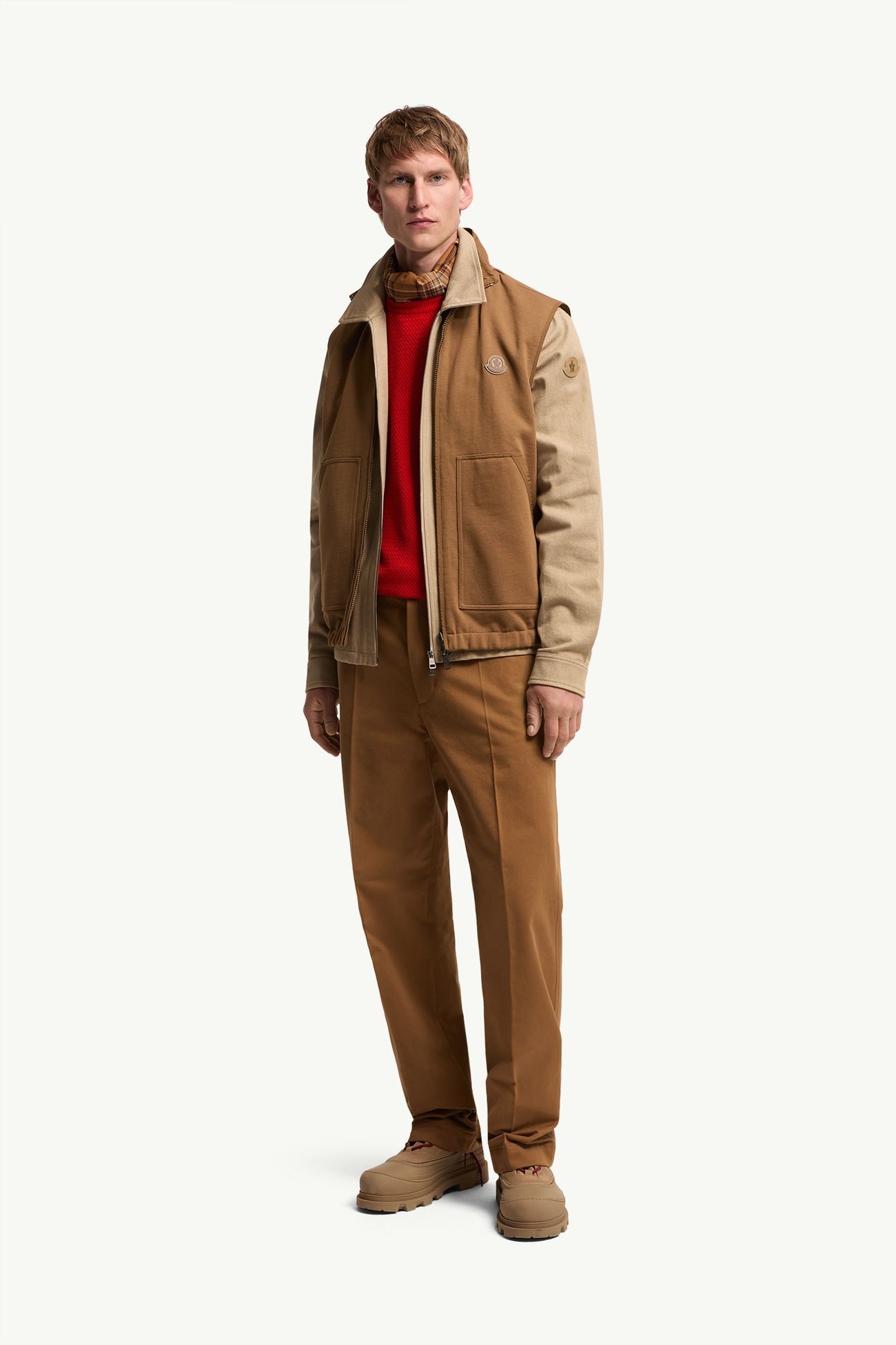 Chaleco reversible con cremallera Hombre Marrón claro Moncler 0