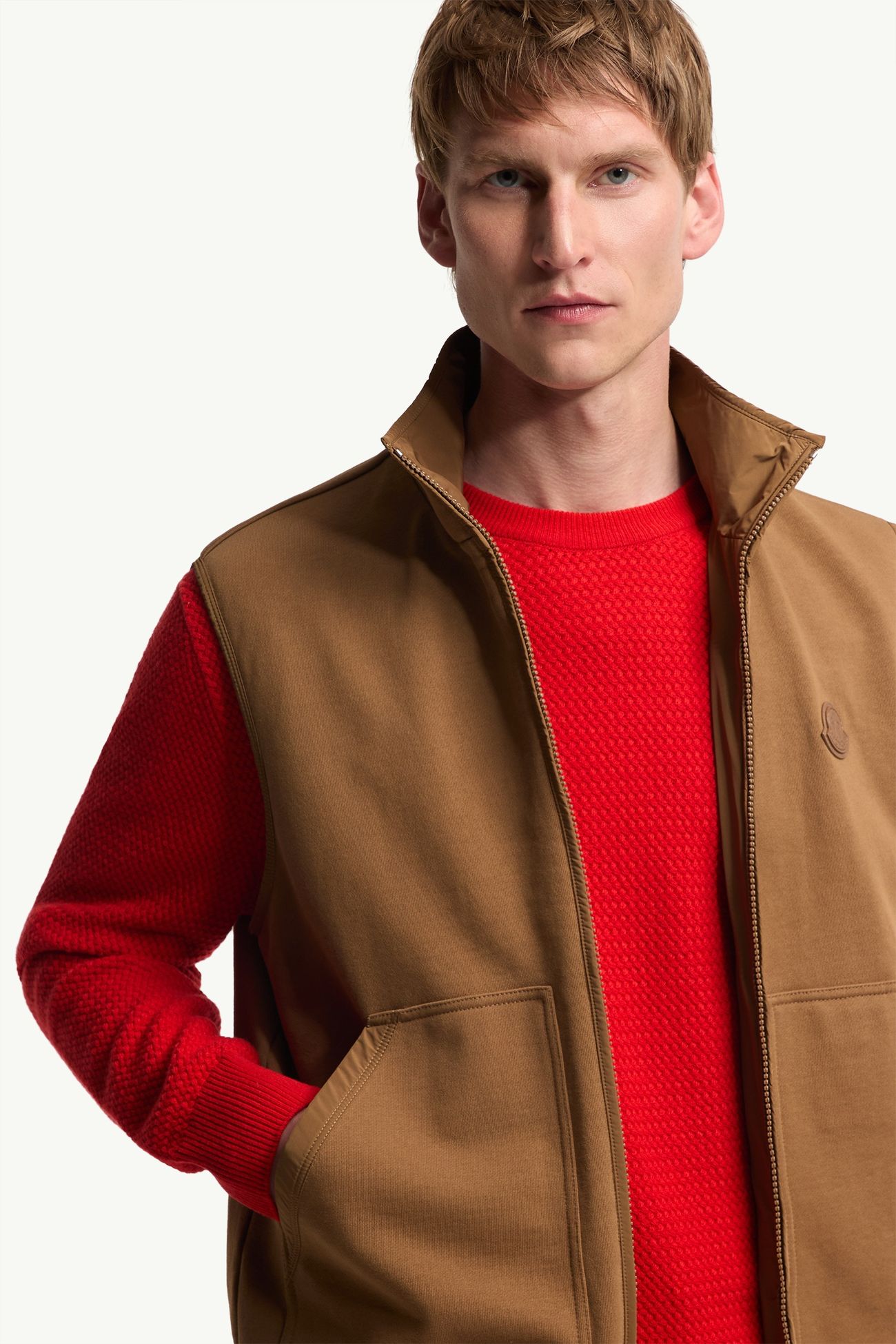 Chaleco reversible con cremallera Hombre Marrón claro Moncler 6
