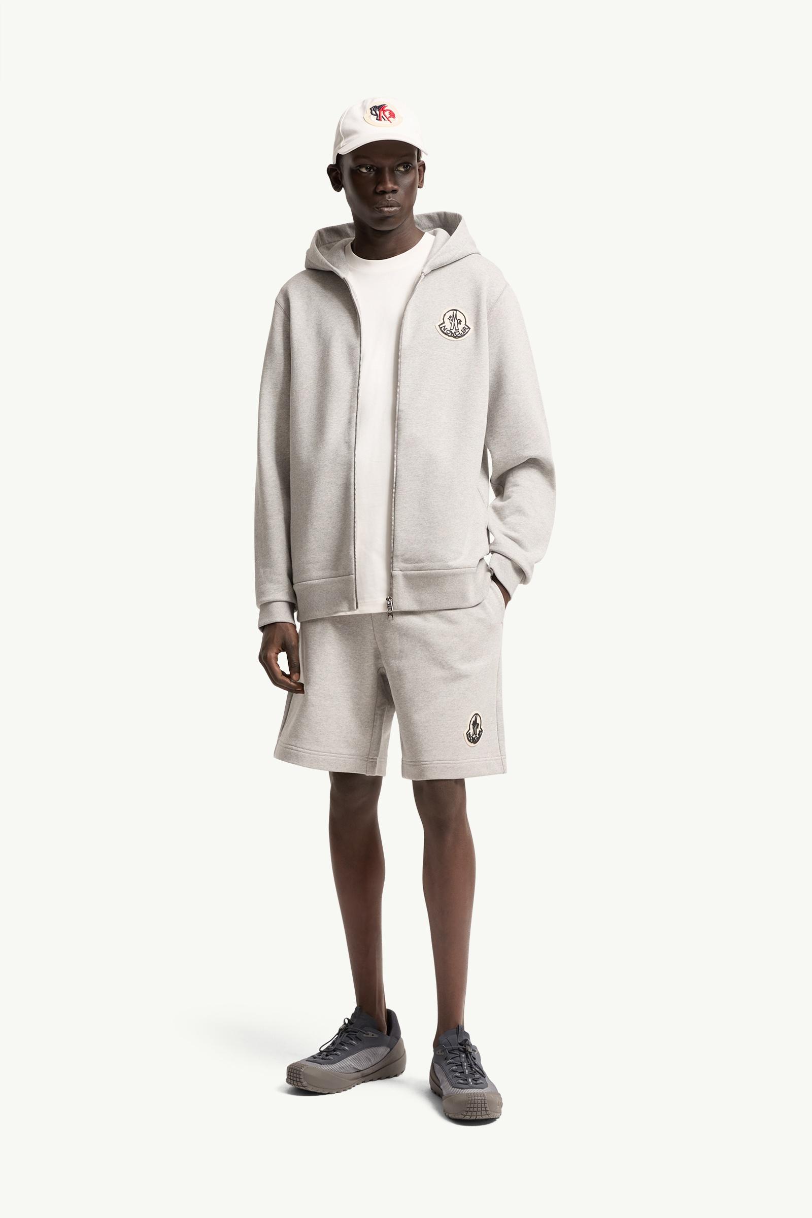 Grey Sketched Logo Zip-Up Cotton Hoodie - Sweatshirts for Men