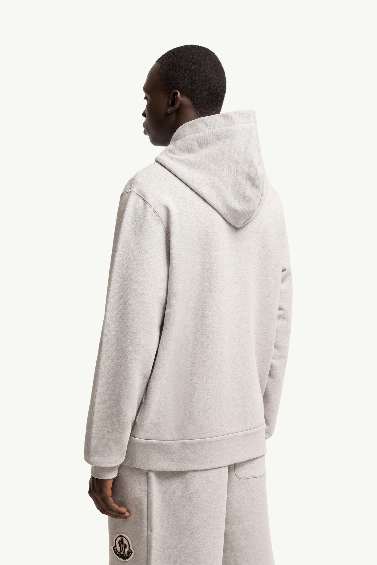 Grey Sketched Logo Zip-Up Cotton Hoodie - Sweatshirts for Men