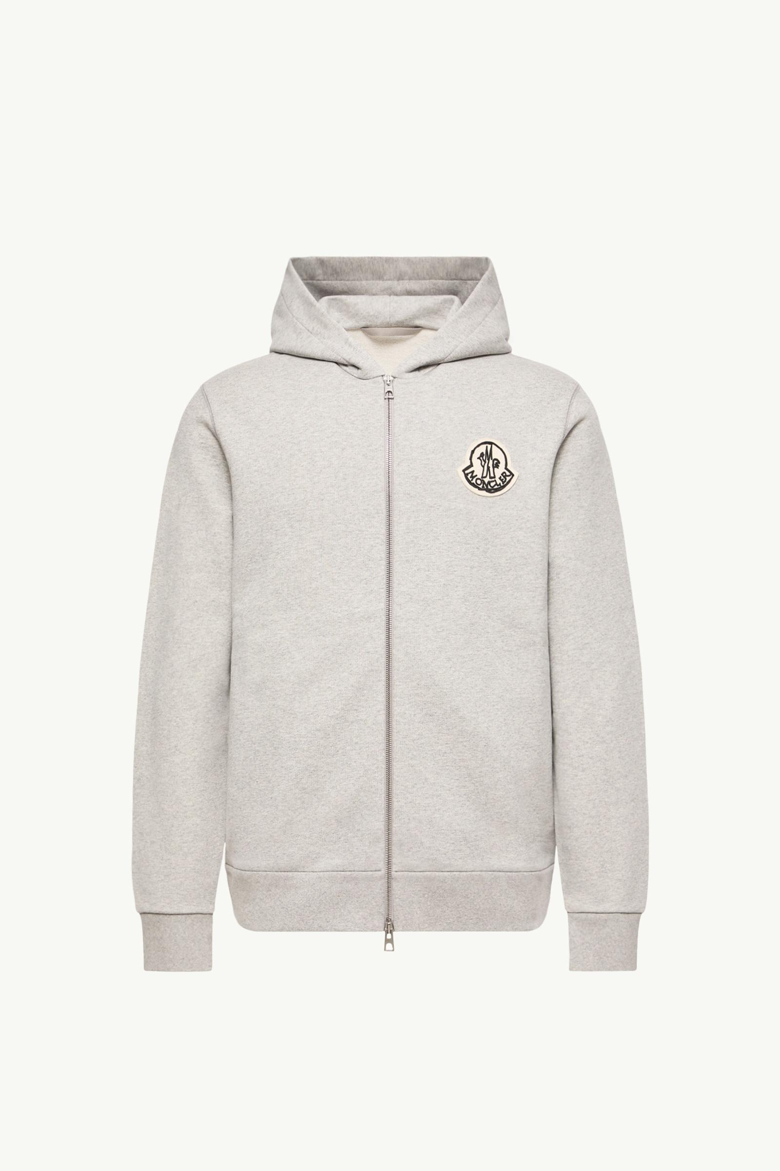Sketched Logo Zip-Up Cotton Hoodie Men Gray Moncler, 1 of 0