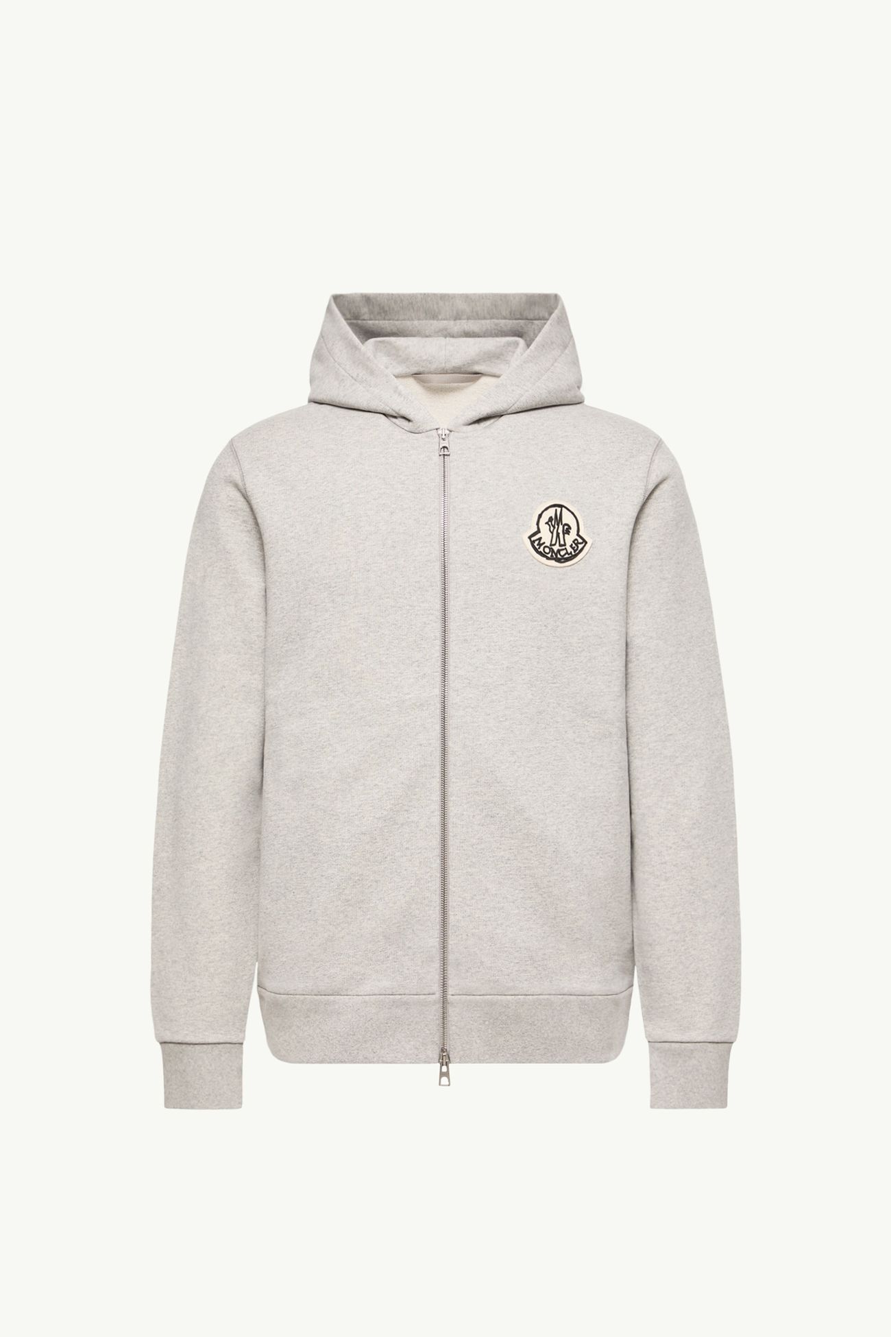 Sudadera de algodón con capucha, cremallera y logotipo efecto boceto Hombre Gris Moncler 2