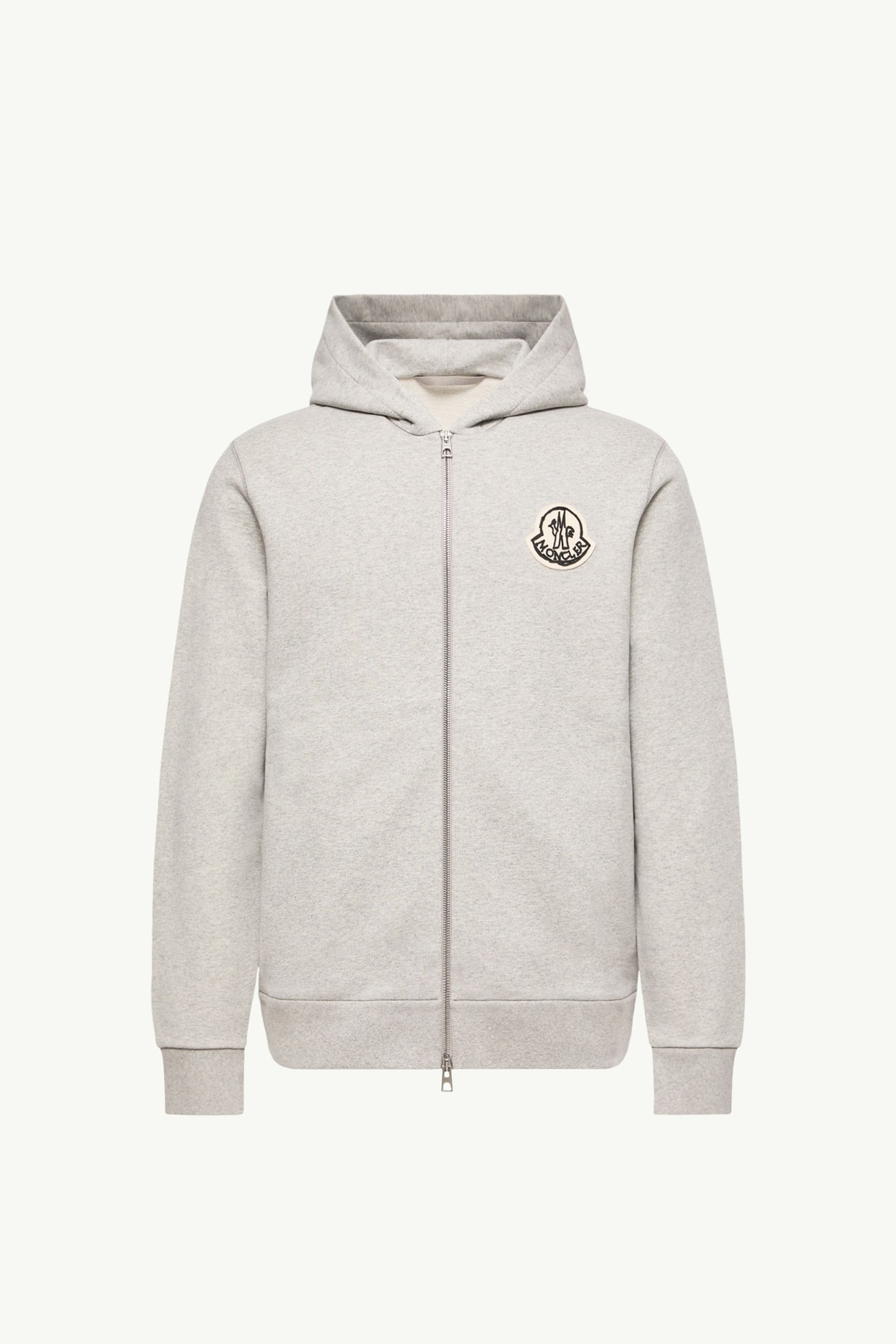 Sudadera de algodón con capucha, cremallera y logotipo efecto boceto Hombre Gris Moncler 2
