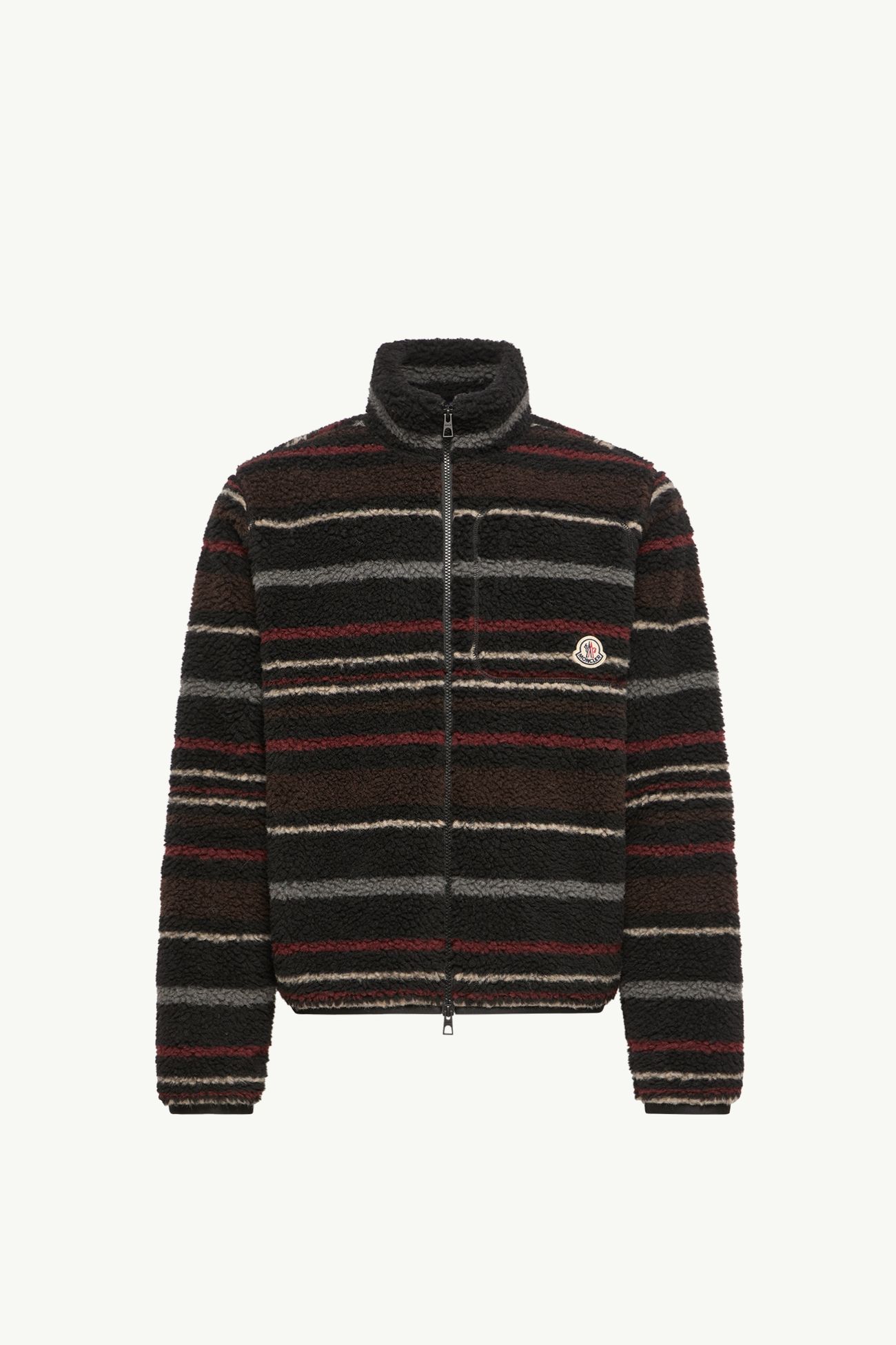 男士条纹泰迪绒风格拉链开衫 男士 黑色 & 灰色 Moncler 2