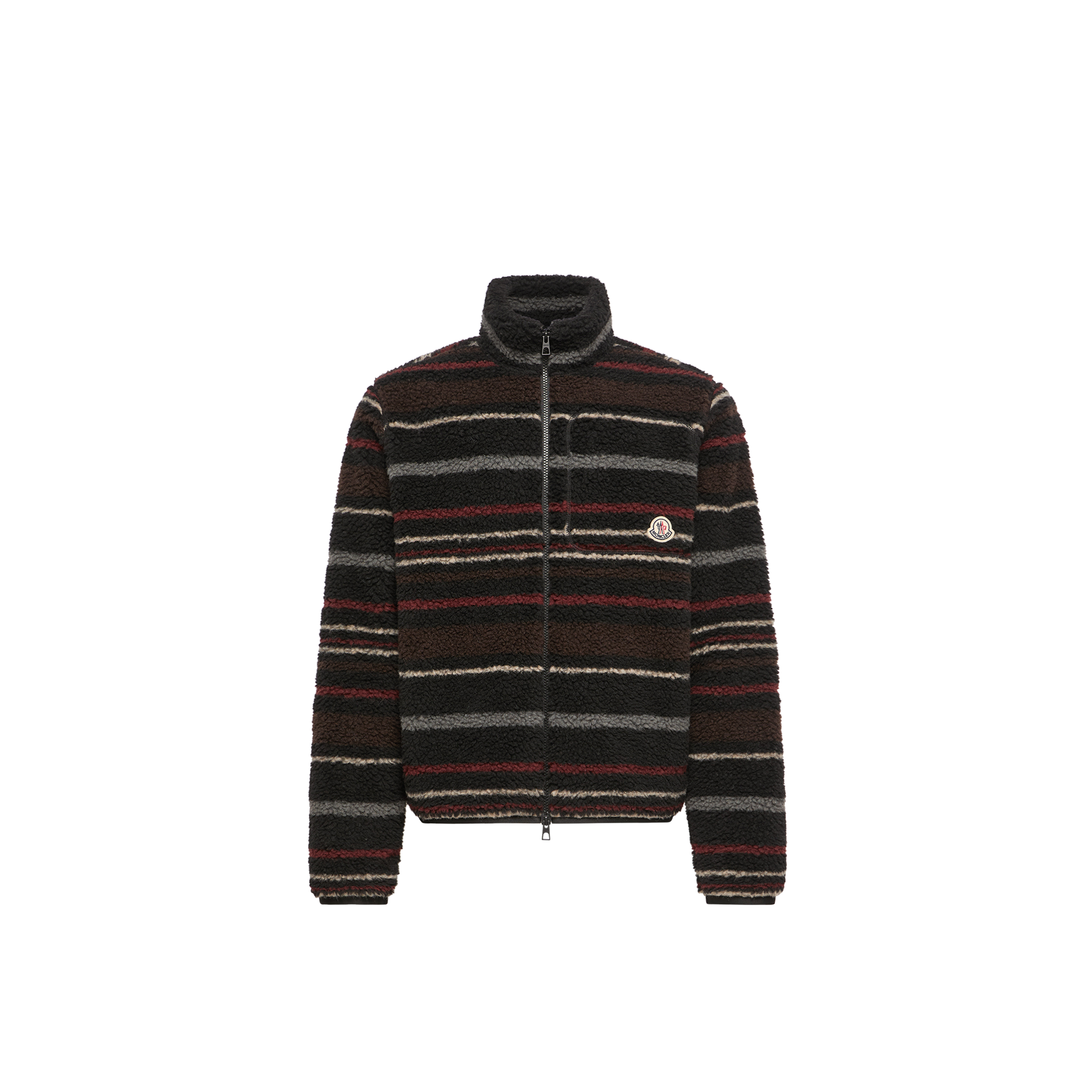 Moncler Men's Black Striped Wool-Blend Fleece Zip-Up Cardigan UK Size 40 - Mytheresa - Image 3