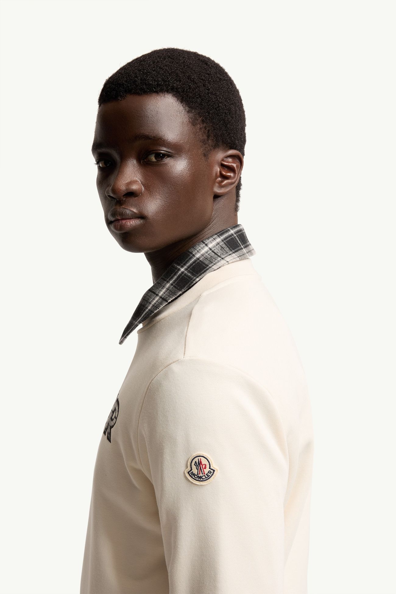 標誌裝飾棉質混紡衛衣 男士 象牙白色 Moncler 1