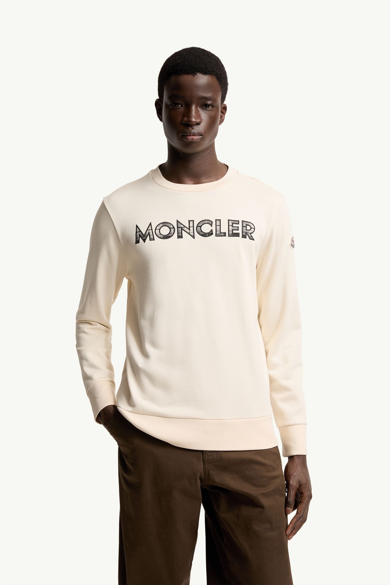 Sweatshirt aus Baumwollmischung mit Logo Herren Weiß-Elfenbein Moncler 3