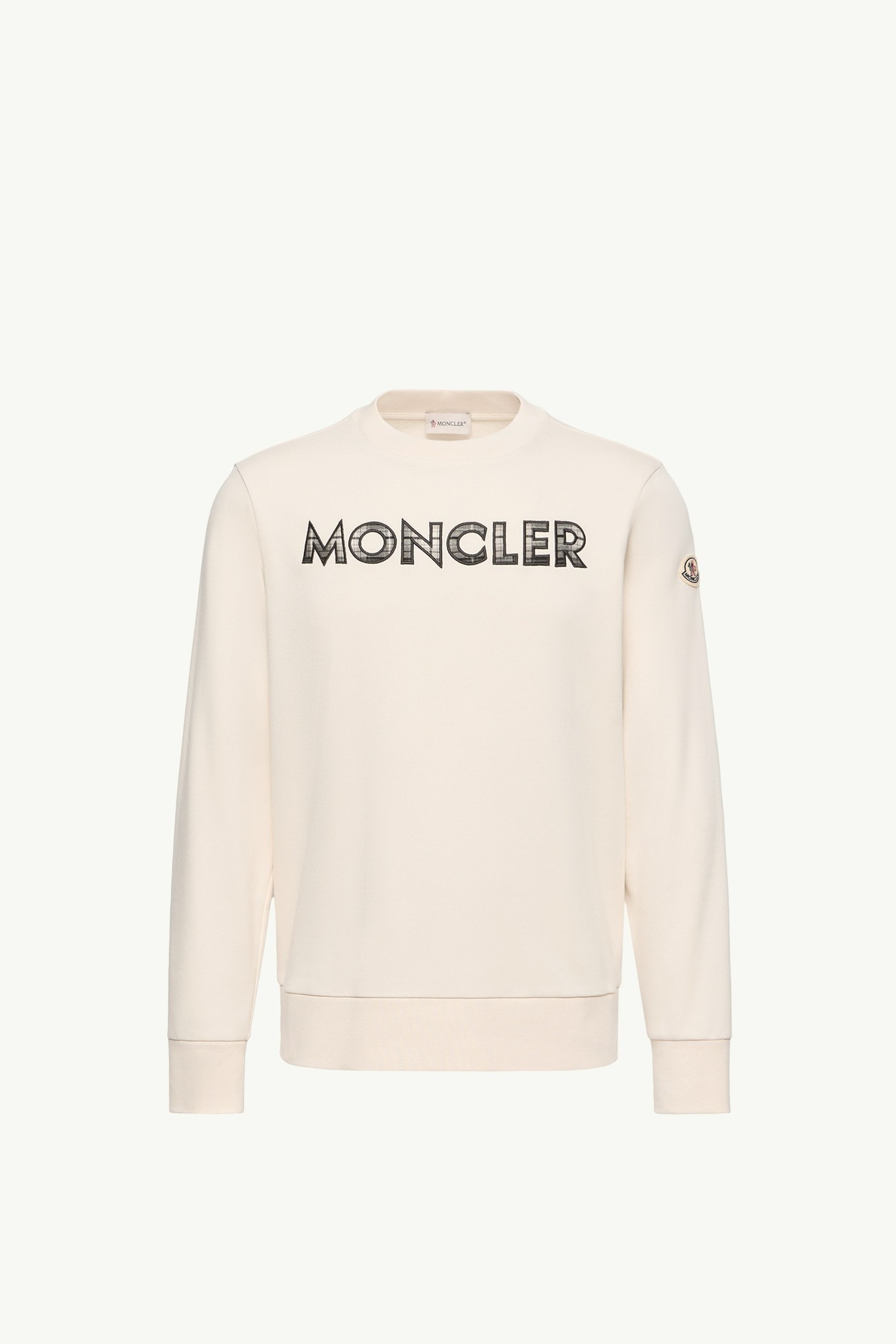 Sudadera de mezcla de algodón con logotipo Hombre Blanco Marfil Moncler 2