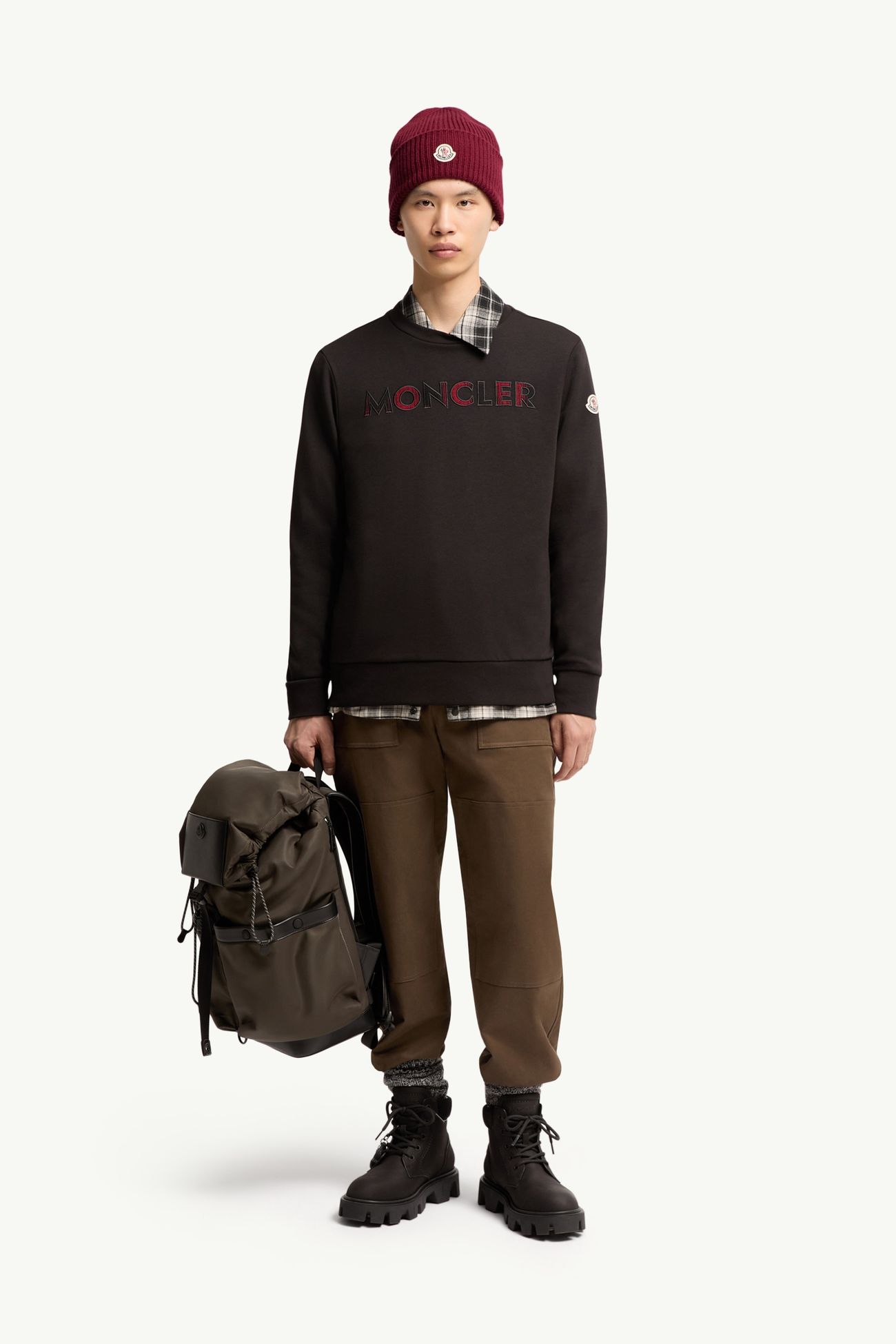 Sweatshirt aus Baumwollmischung mit Logo Herren Schwarz Moncler 0