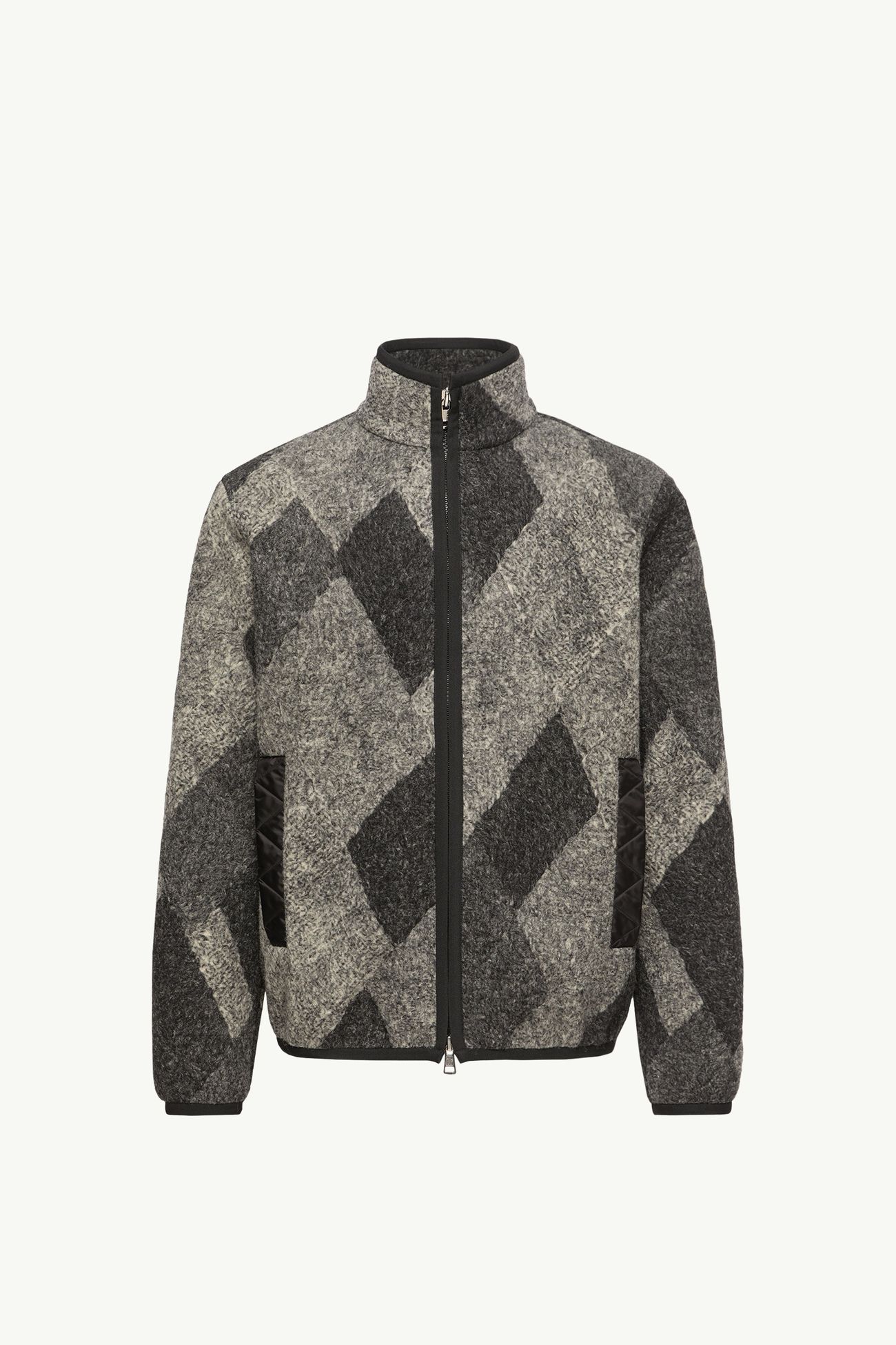 다이아몬드 패턴 울 혼방 집업 카디건 남성 그레이 Moncler 2