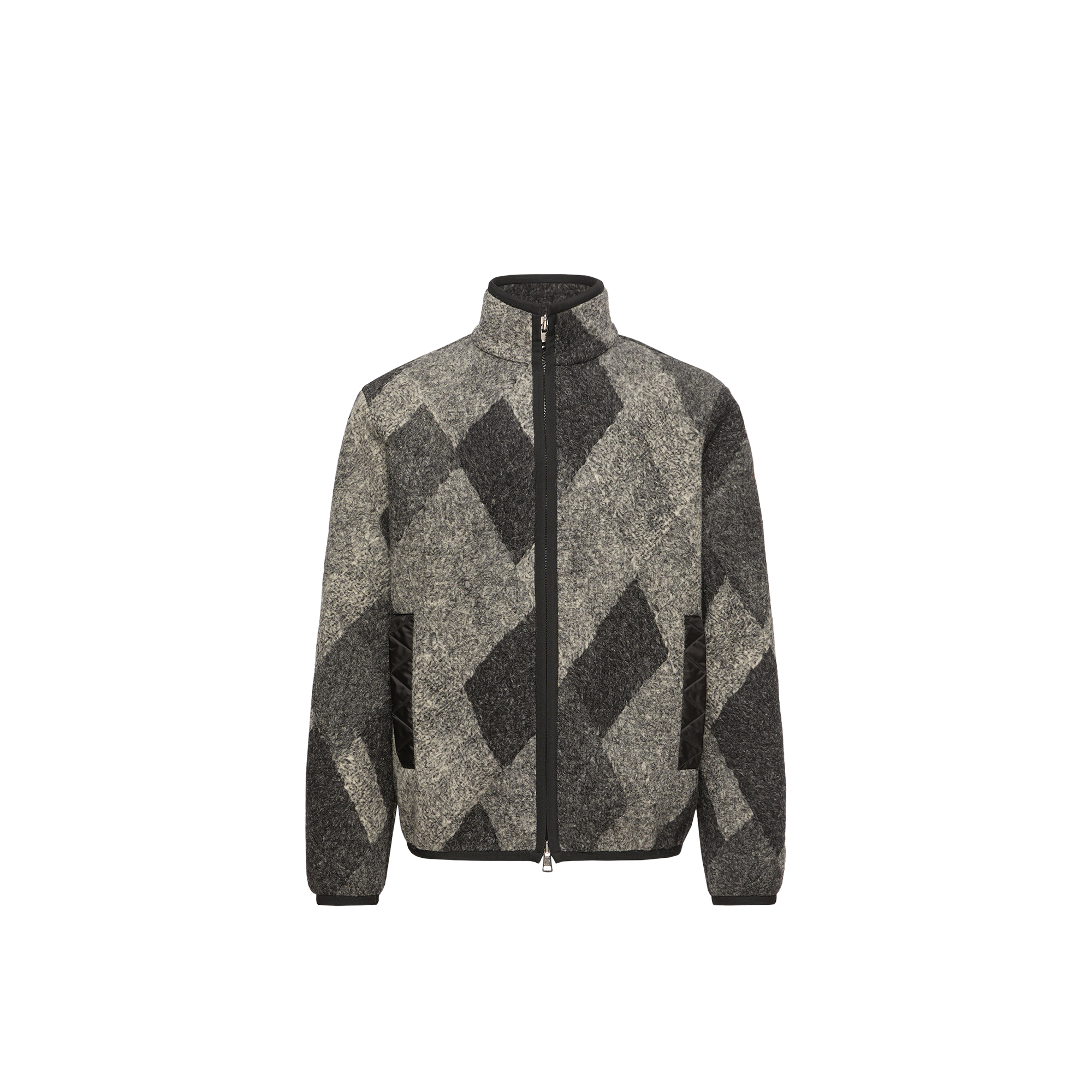 Moncler Men's Grey Argyle Wool-Blend Jacket UK Size 36 - Mytheresa - Image 3