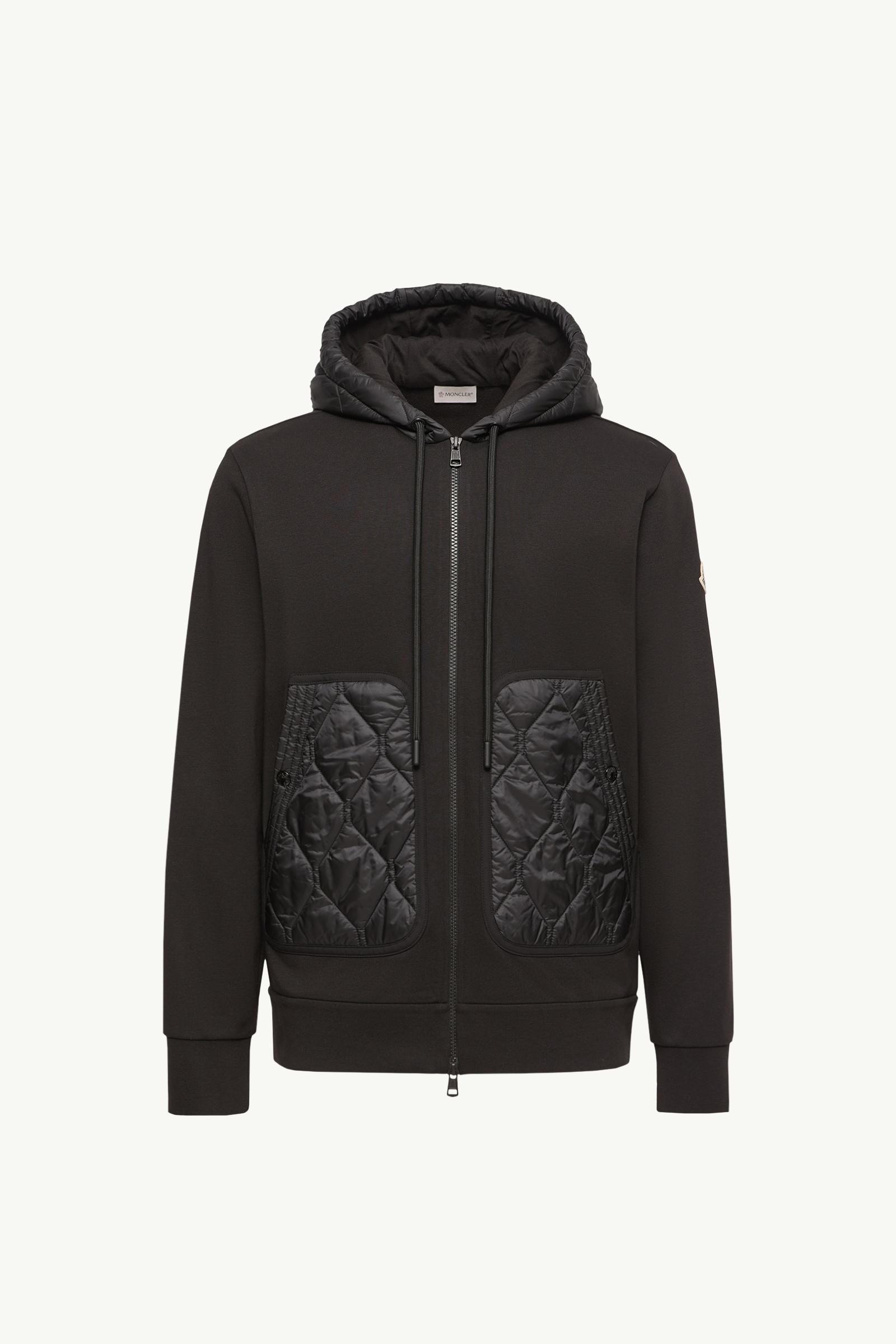 Diamond Quilted Cotton Blend Zip-Up Hoodie Men Black Moncler, 1 of 0