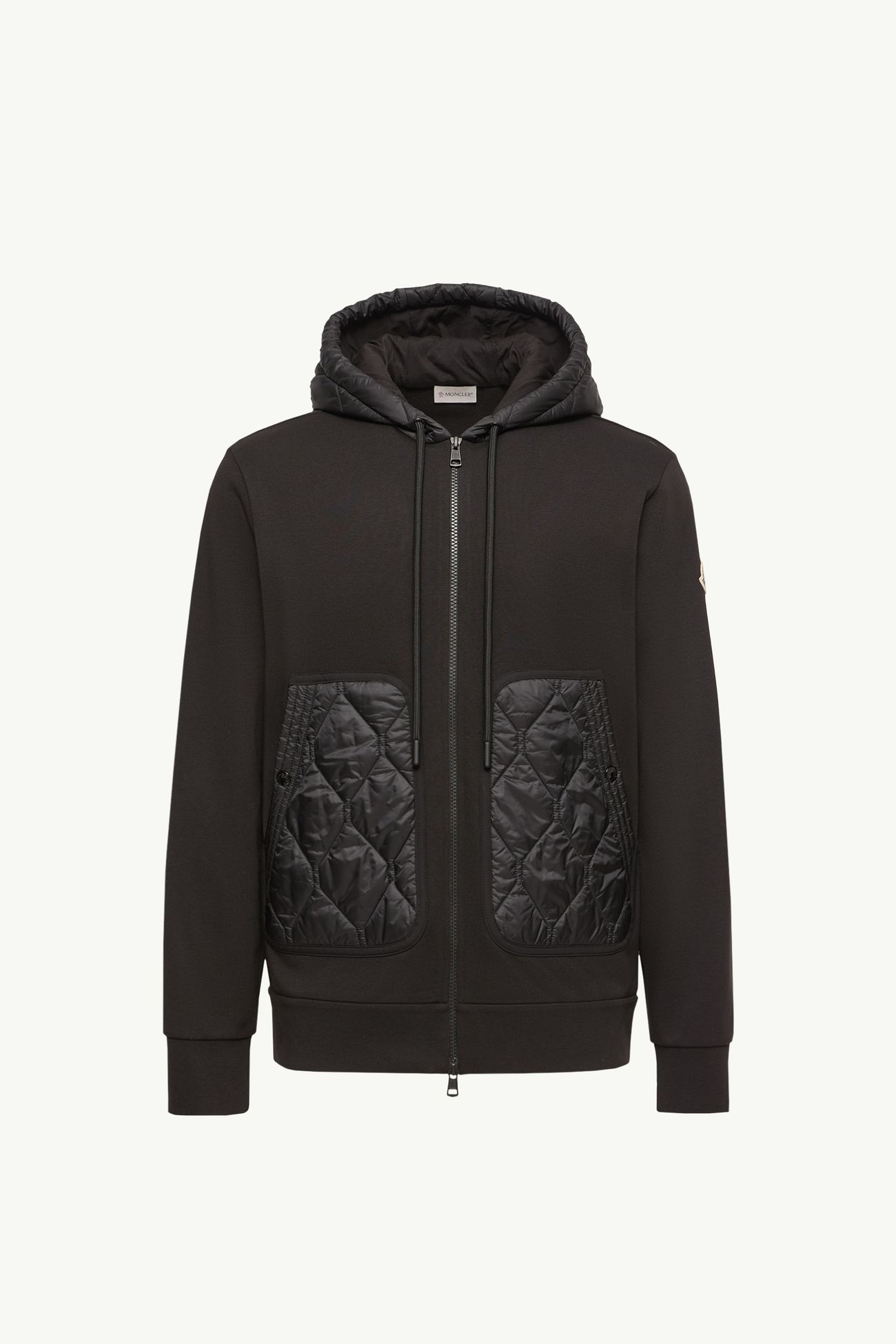 다이아몬드 퀼팅 코튼 혼방 집업 후디 남성 블랙 Moncler 2