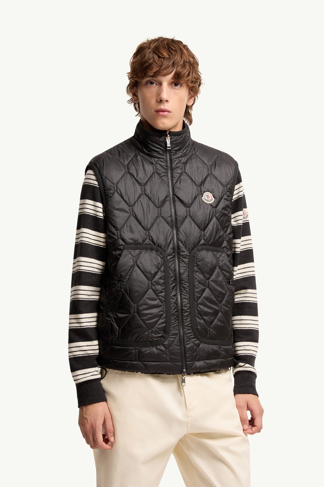 Reversible Paisley Print Padded Teddy Gilet Men Black Moncler 5