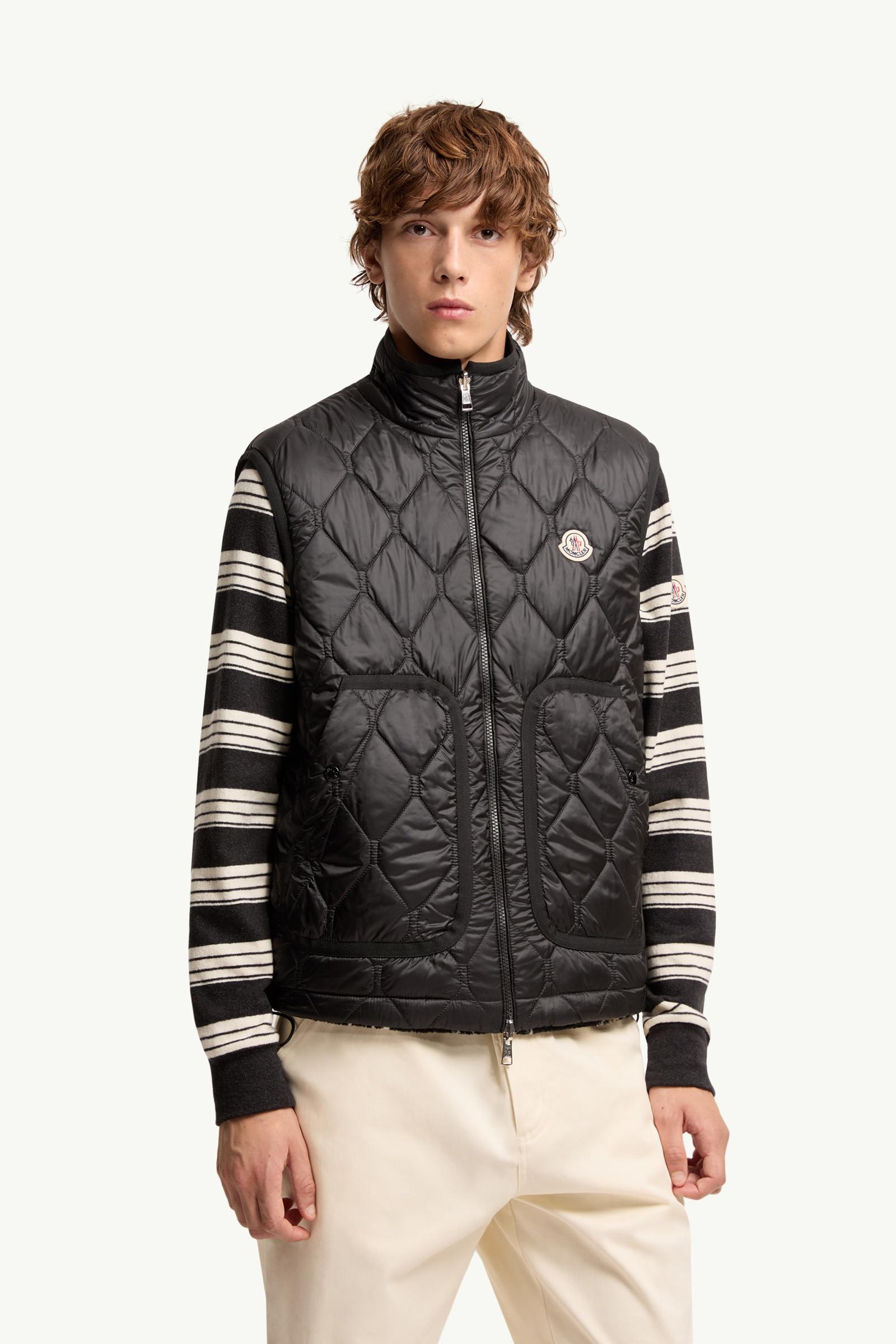 MONCLER 黒 キルティングベスト ブラック ベスト : ジレ 向けの メンズ | モンクレール